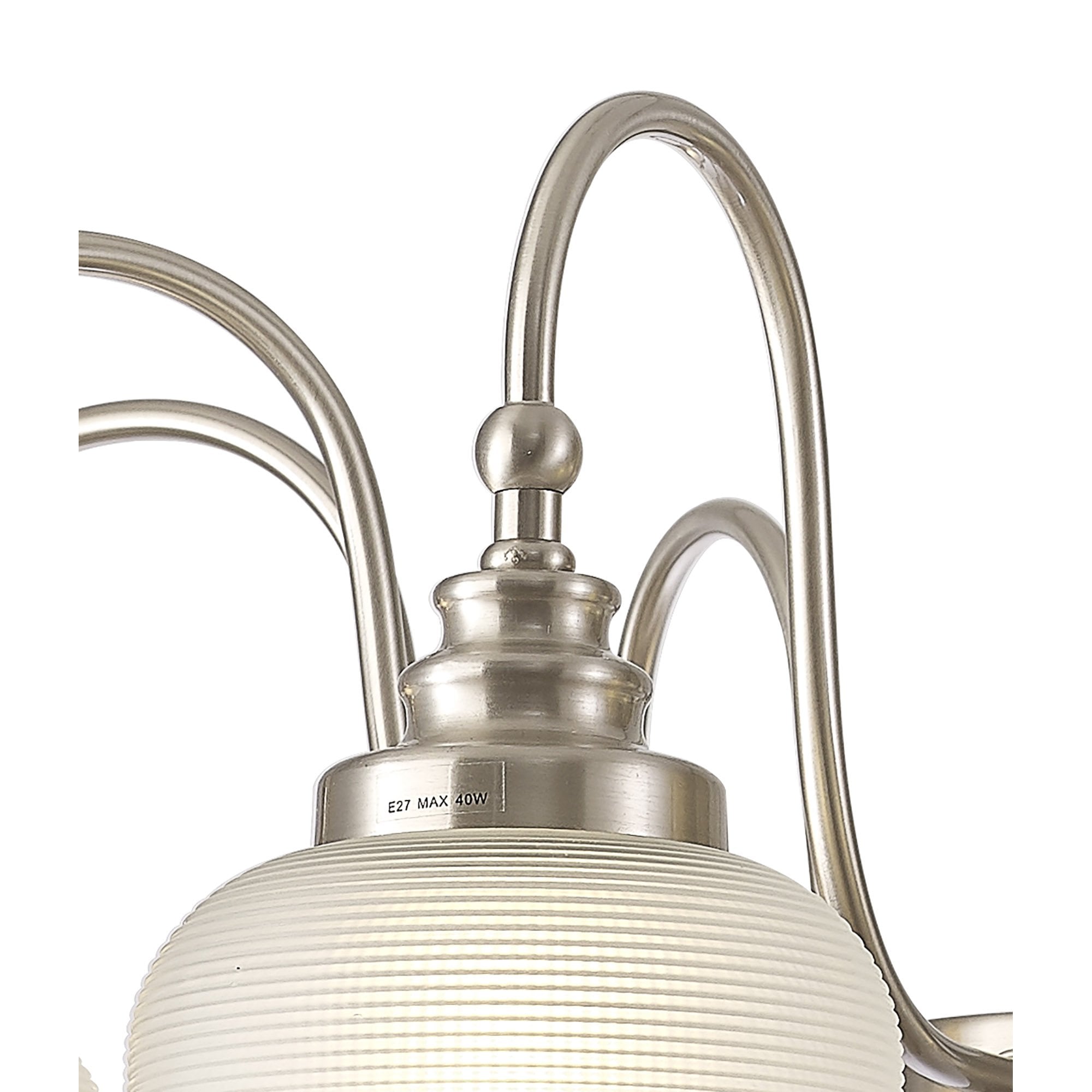 Fabula Maida 8 Light Semi-Flush/Pendant - Satin Nickel & Frosted Glass