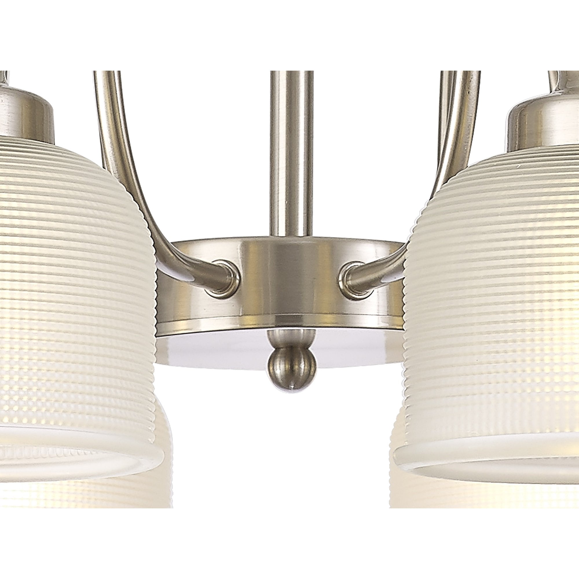 Fabula Maida 8 Light Semi-Flush/Pendant - Satin Nickel & Frosted Glass