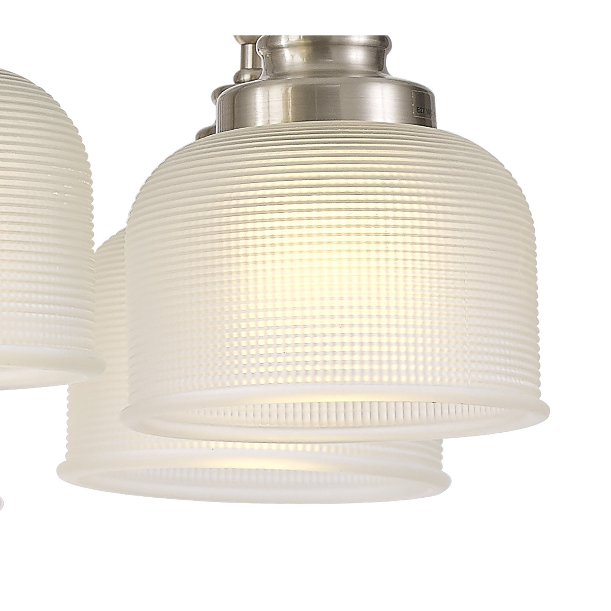 Fabula Maida 8 Light Semi-Flush/Pendant - Satin Nickel & Frosted Glass