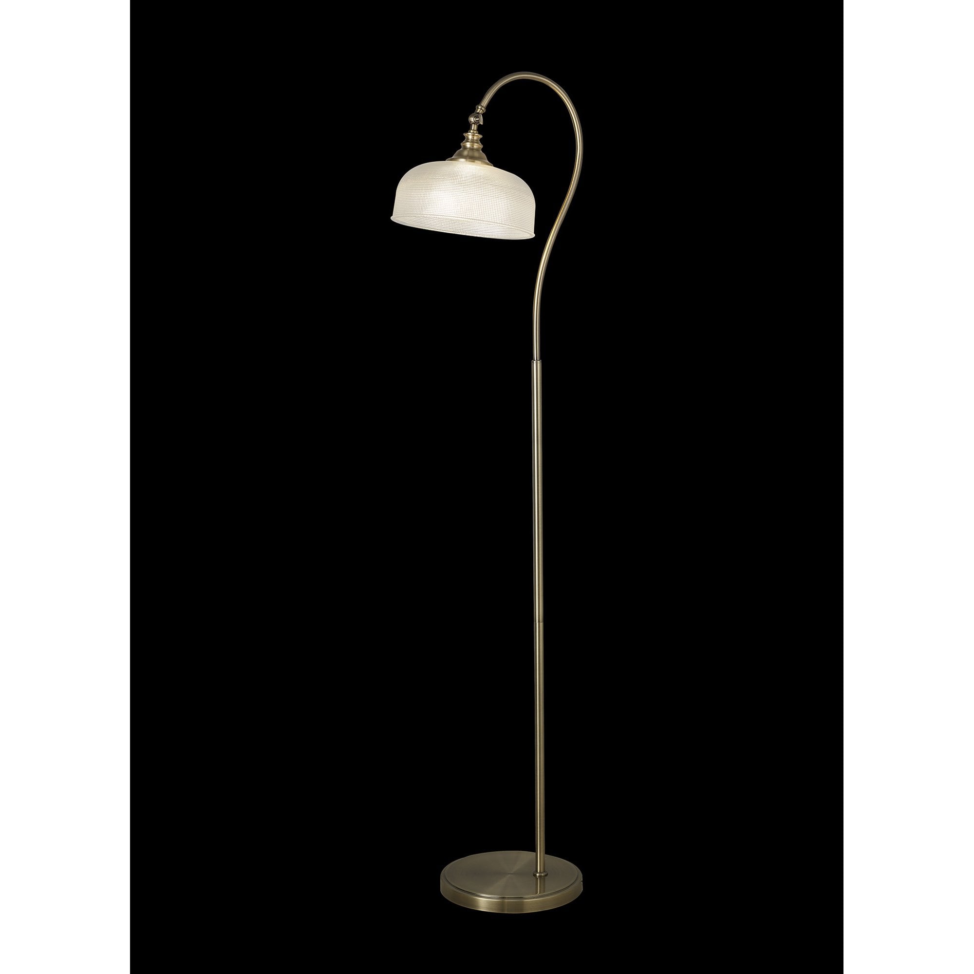 Fabula Maida Single Floor Lamp - Antique Brass & Prismatic Glass