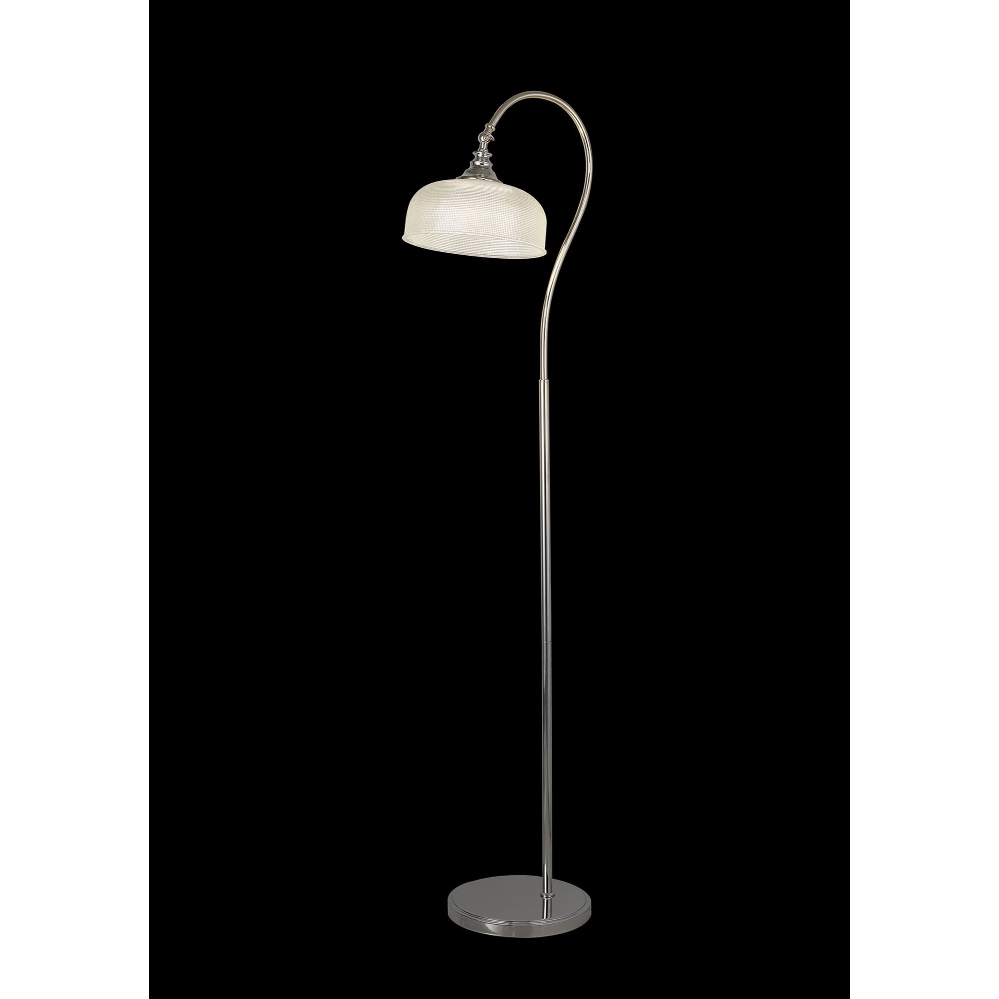 Fabula Maida Single Floor Lamp - Polished Nickel & Prismatic Glass