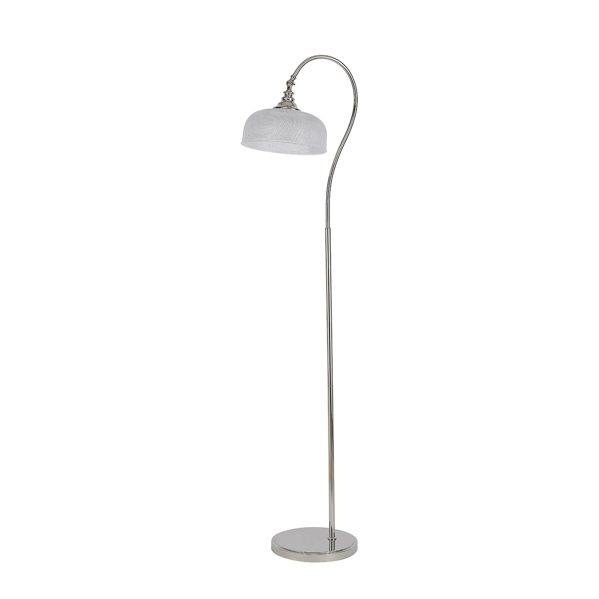 Fabula Maida Single Floor Lamp - Polished Nickel & Prismatic Glass