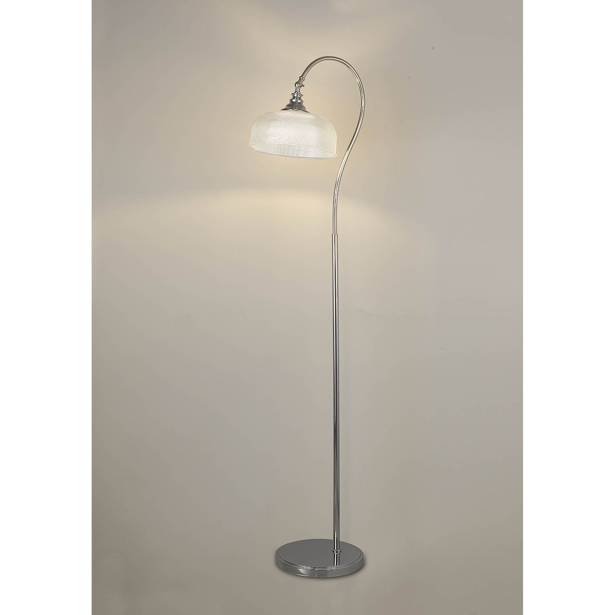 Fabula Maida Single Floor Lamp - Polished Nickel & Prismatic Glass