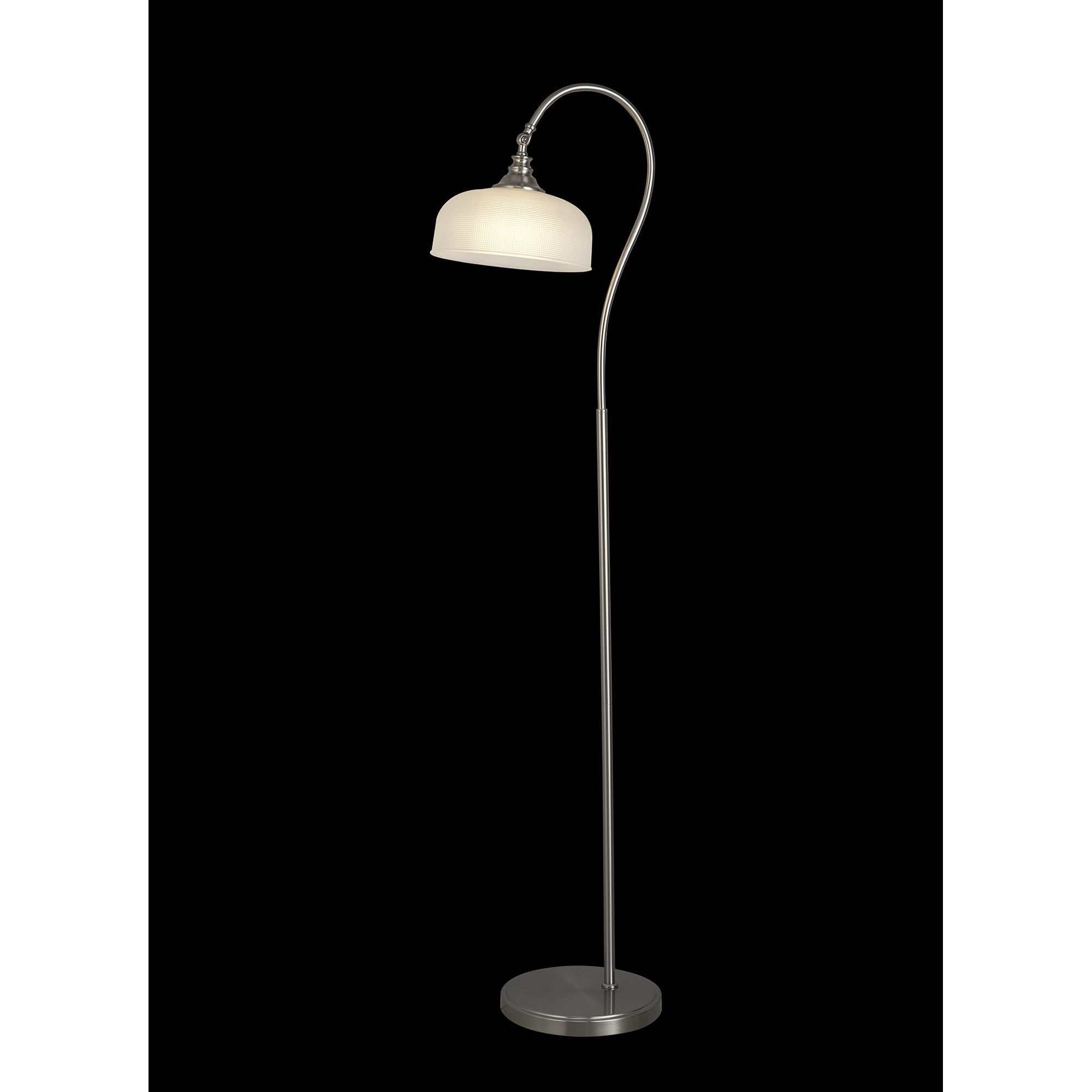 Fabula Maida Single Floor Lamp - Satin Nickel & Frosted Glass