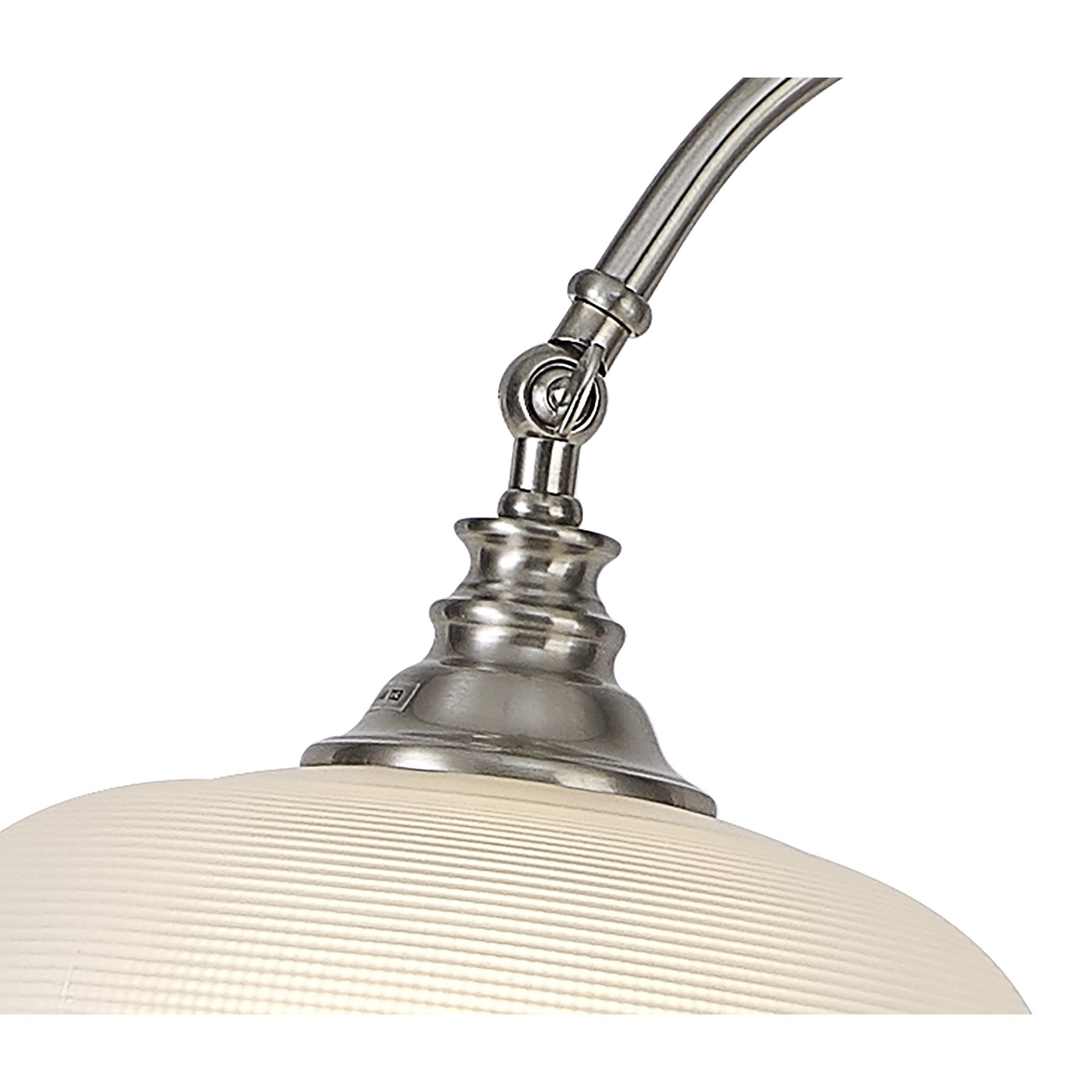 Fabula Maida Single Floor Lamp - Satin Nickel & Frosted Glass