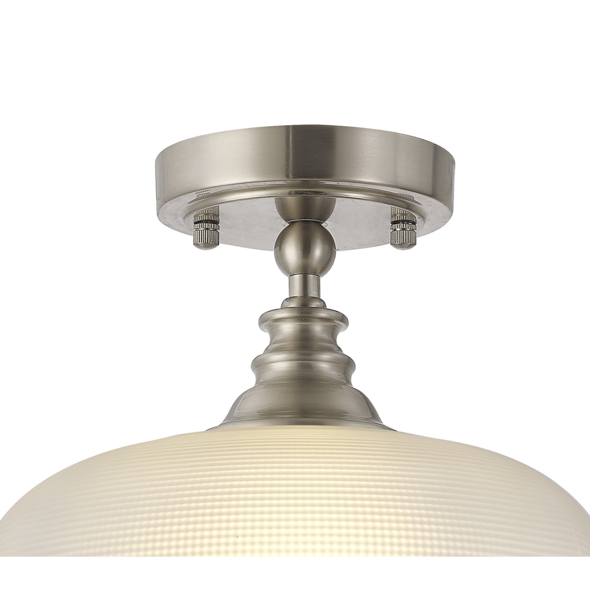 Fabula Maida Single Flush/Pendant - Satin Nickel & Frosted Glass
