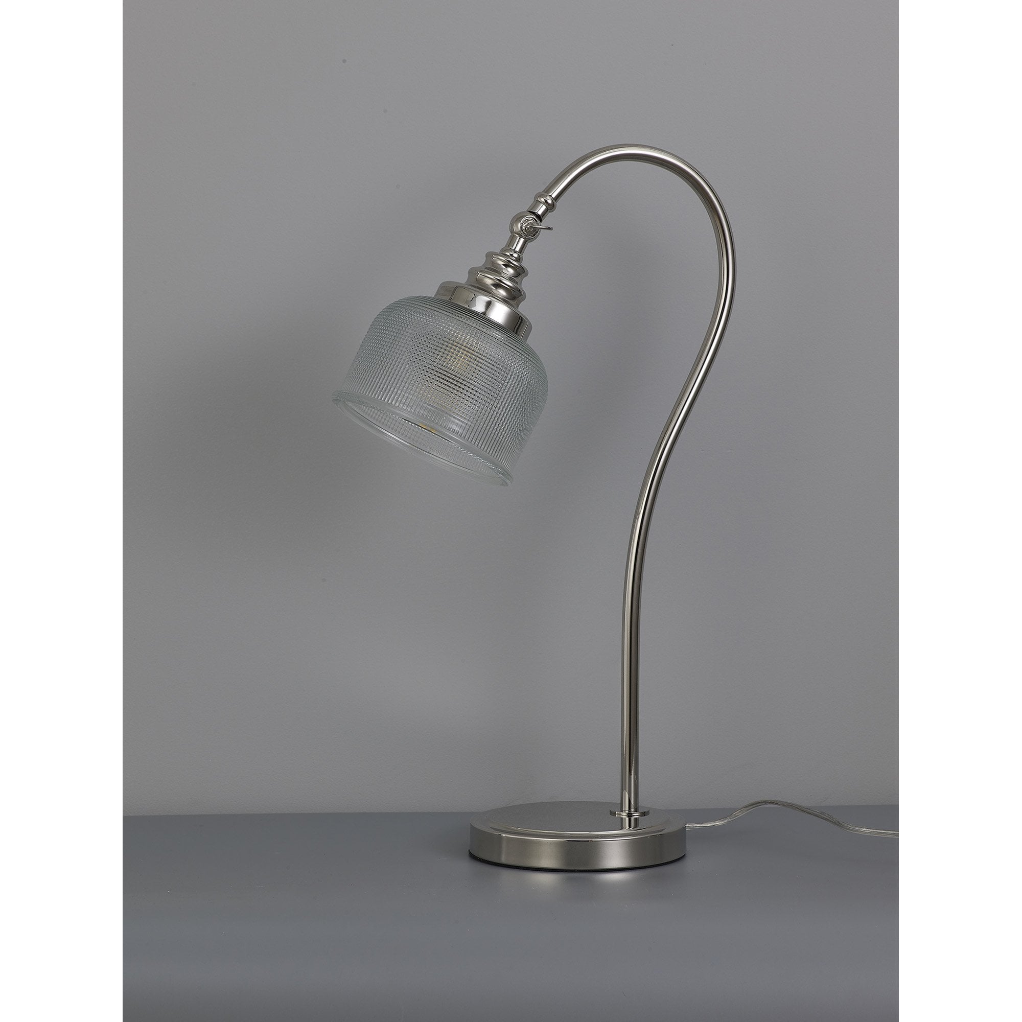 Fabula Maida Single Table Lamp - Polished Nickel & Prismatic Glass