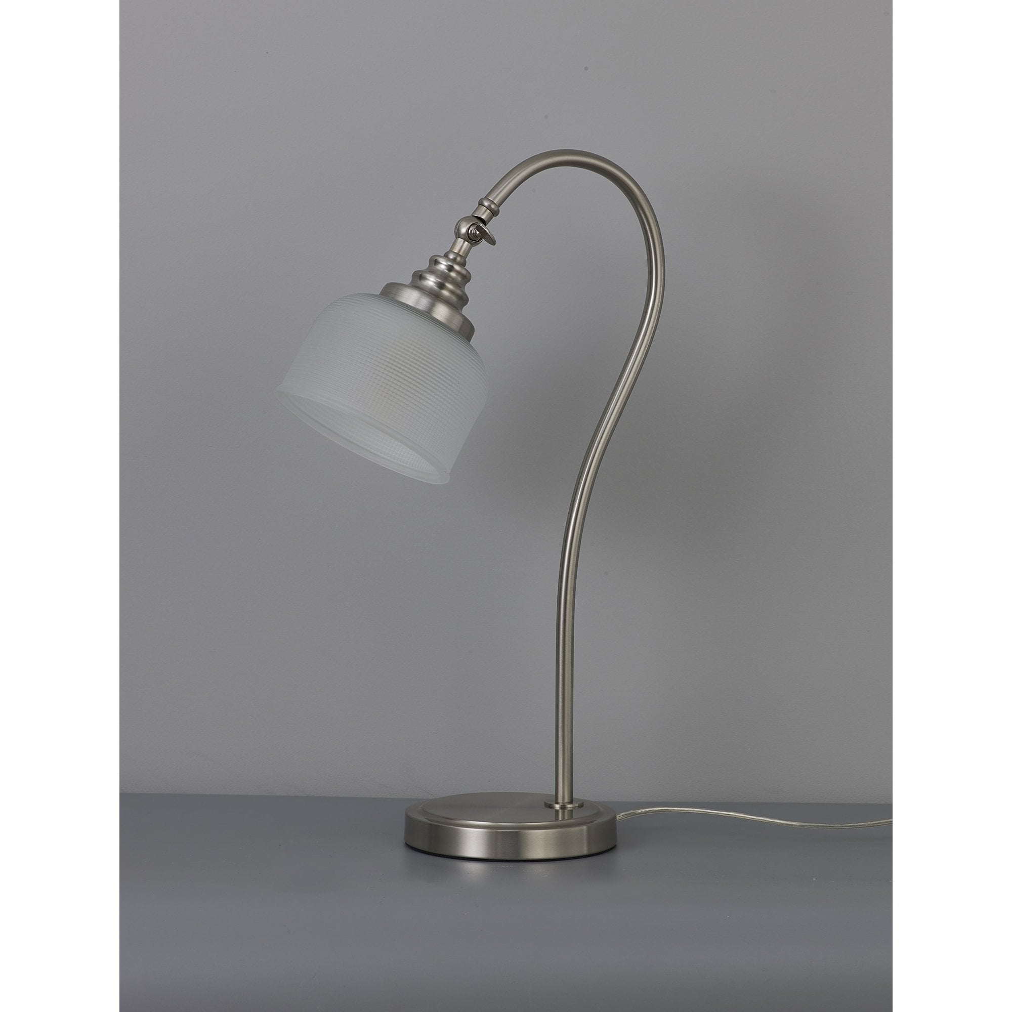 Fabula Maida Single Table Lamp - Satin Nickel & Frosted Glass