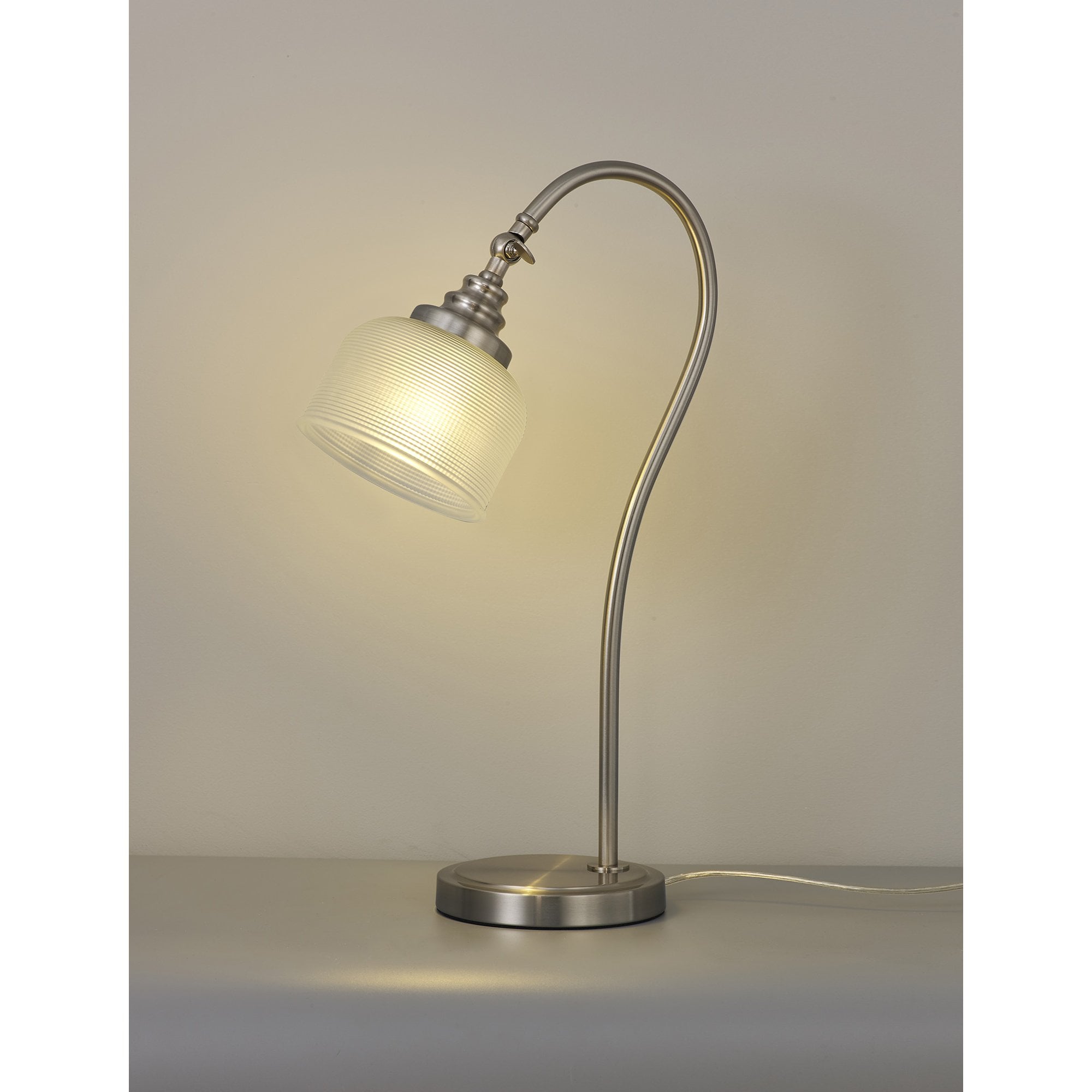 Fabula Maida Single Table Lamp - Satin Nickel & Frosted Glass