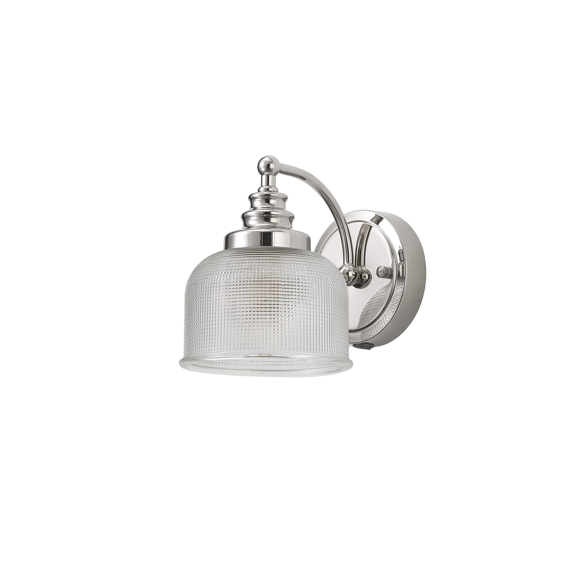 Fabula Maida Single Wall Lamp - Polished Nickel & Prismatic Glass