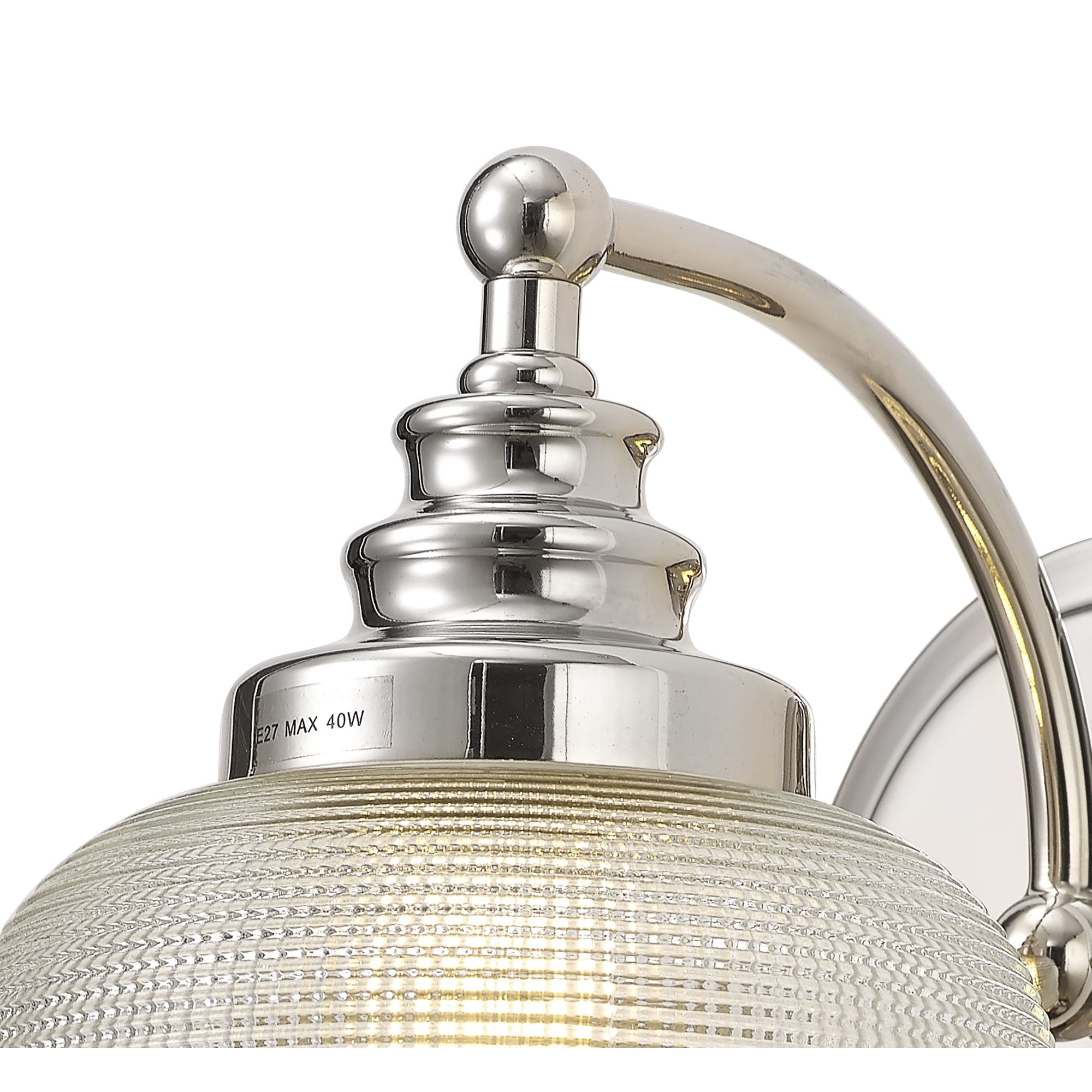 Fabula Maida Single Wall Lamp - Polished Nickel & Prismatic Glass