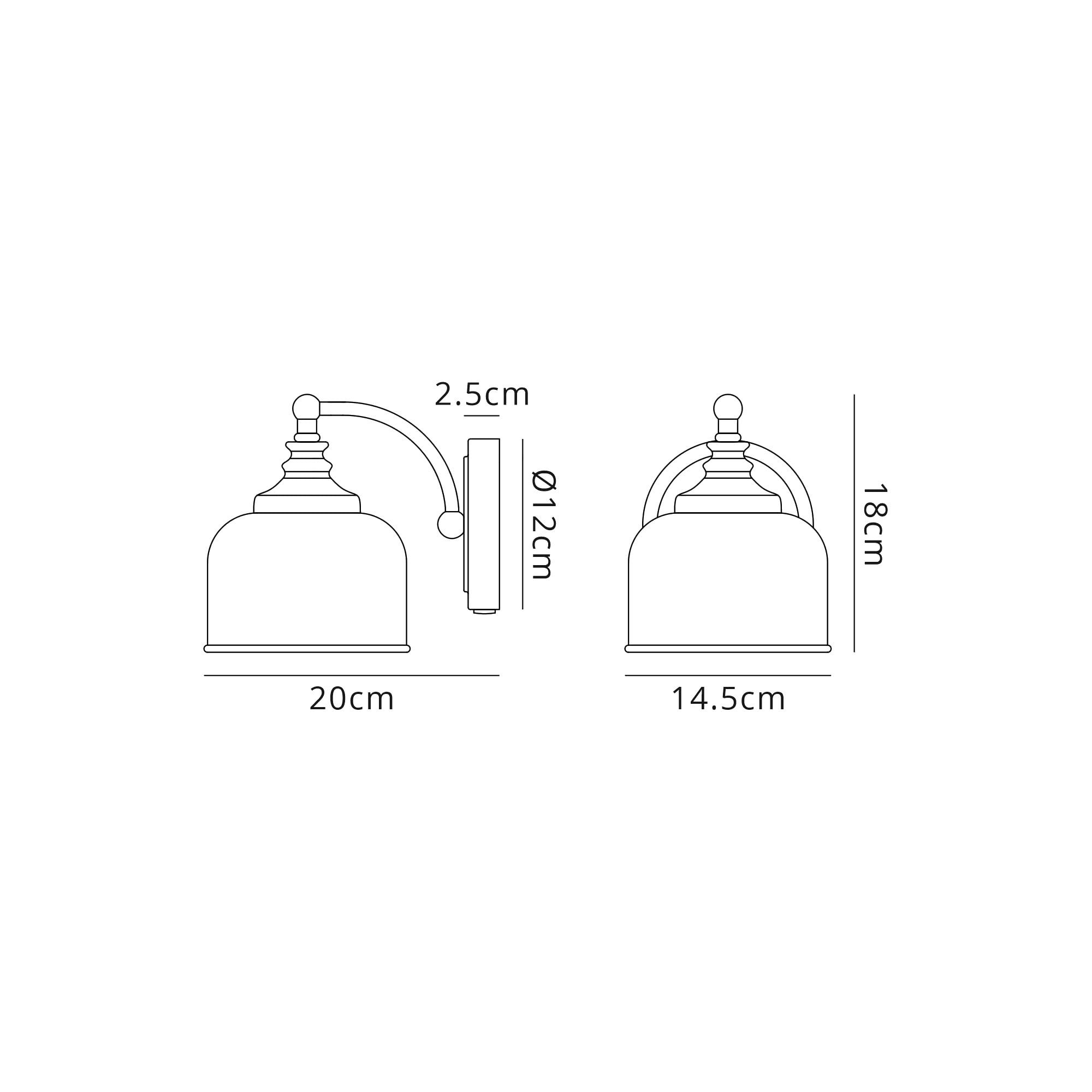 Fabula Maida Single Wall Lamp - Polished Nickel & Prismatic Glass