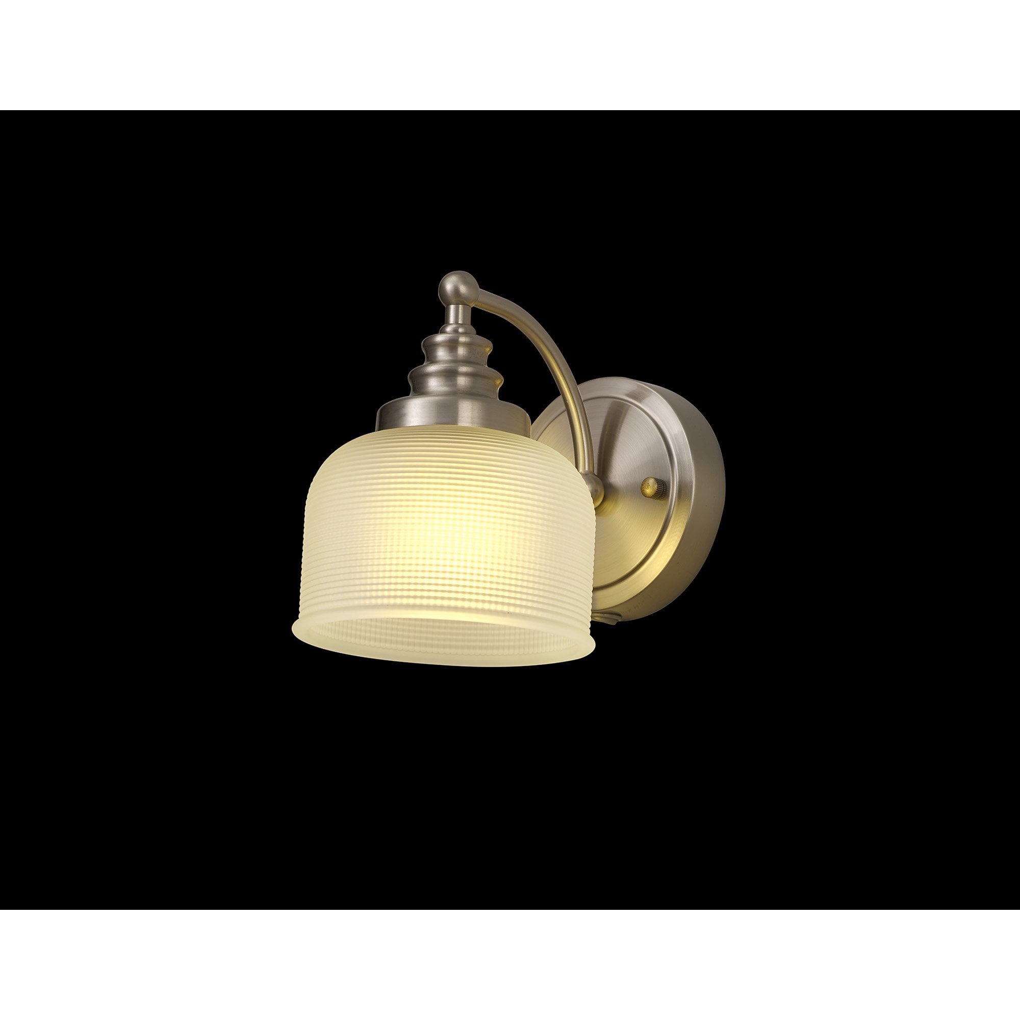 Fabula Maida Single Wall Lamp - Satin Nickel & Frosted Glass