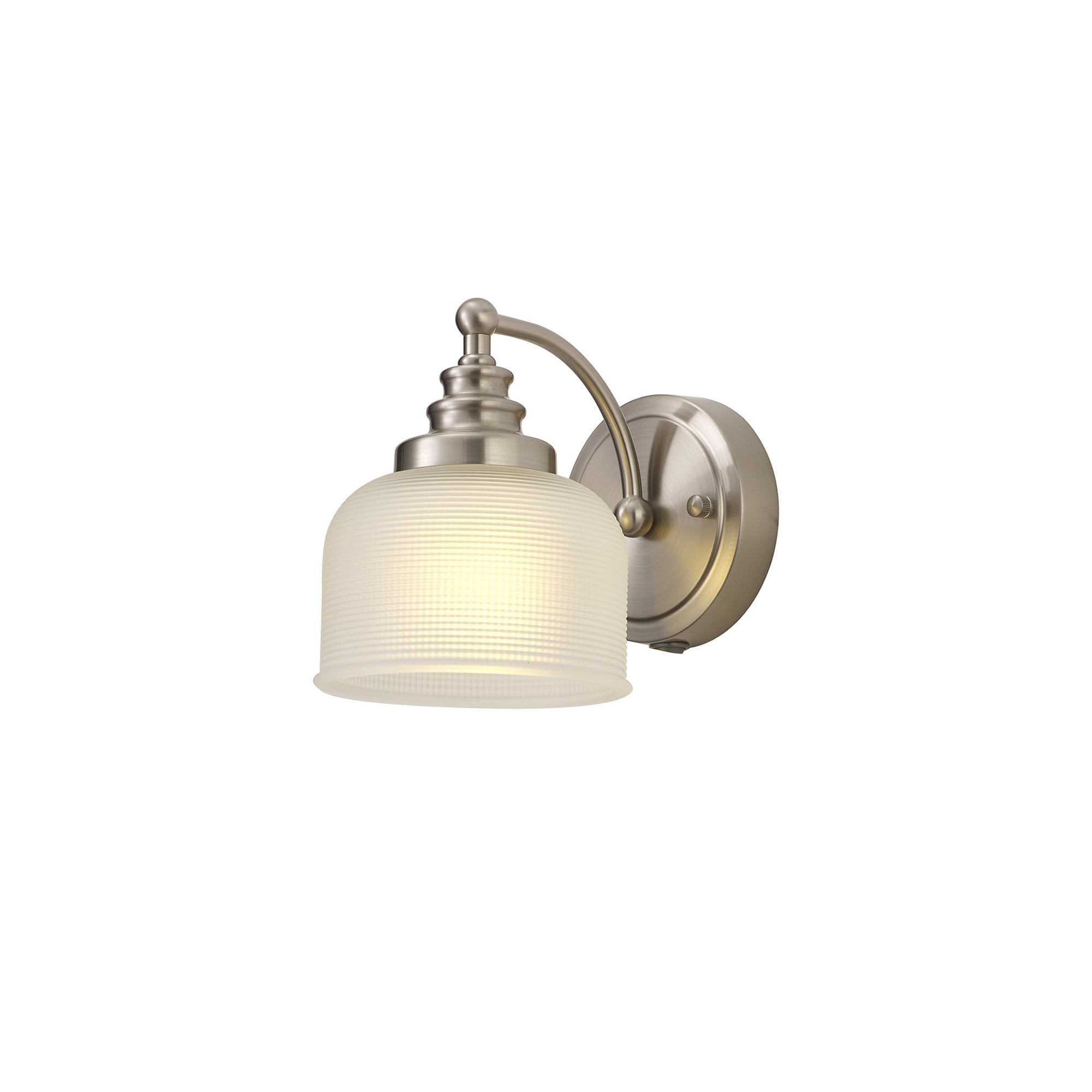 Fabula Maida Single Wall Lamp - Satin Nickel & Frosted Glass