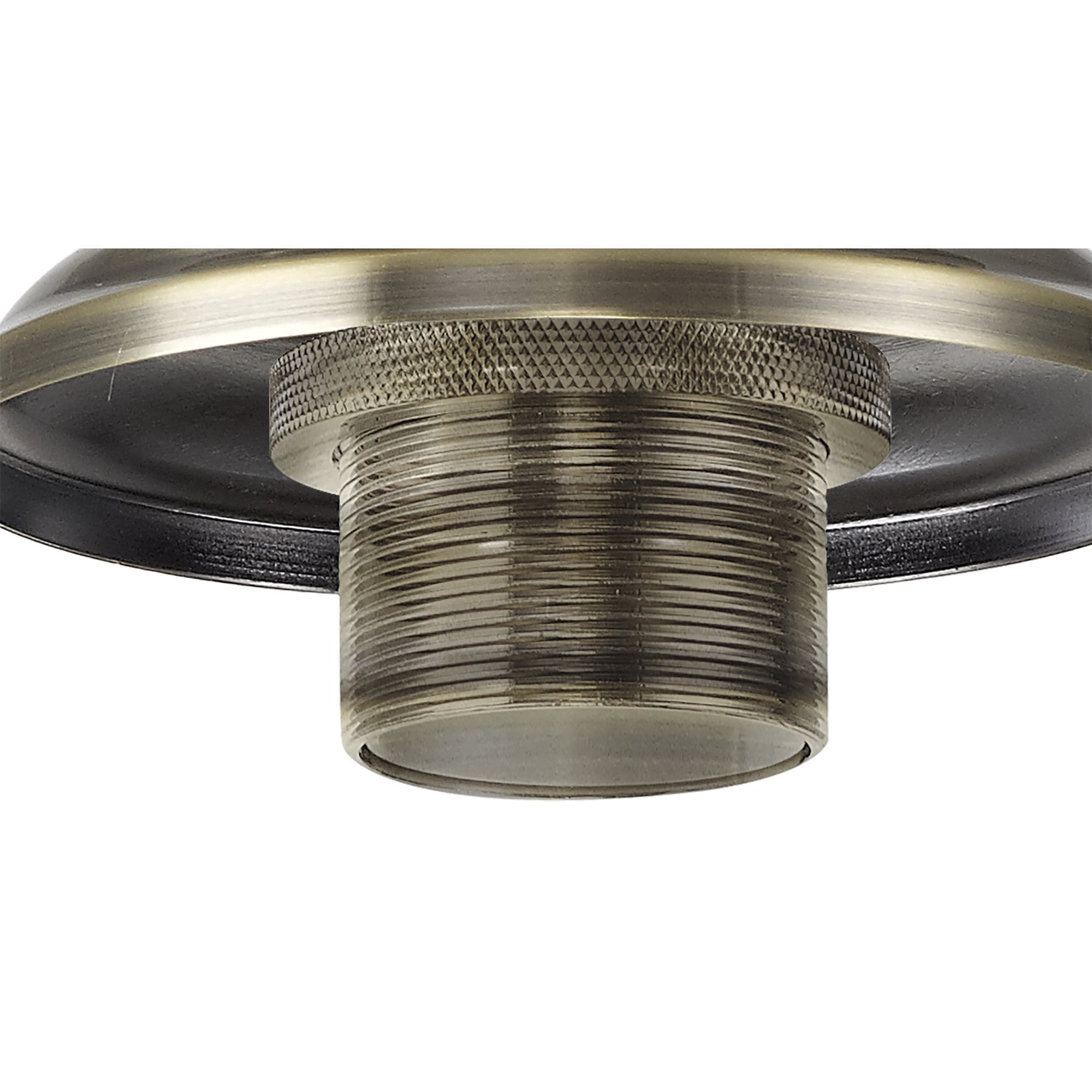 Fabula Mansfield Single Flush Light Kit - Antique Brass - Frame Only