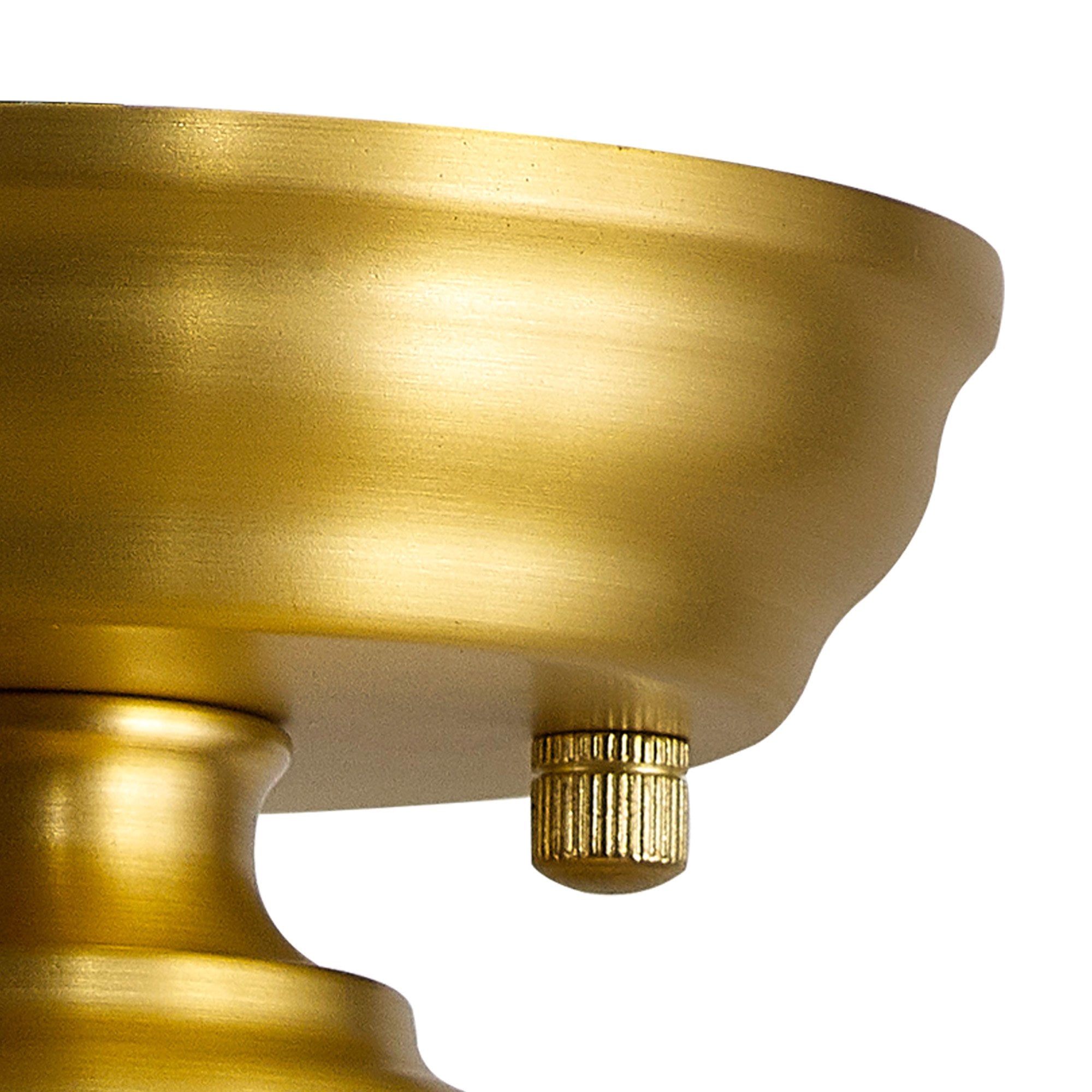 Fabula Mansfield Single Flush Light Kit - Satin Gold - Frame Only