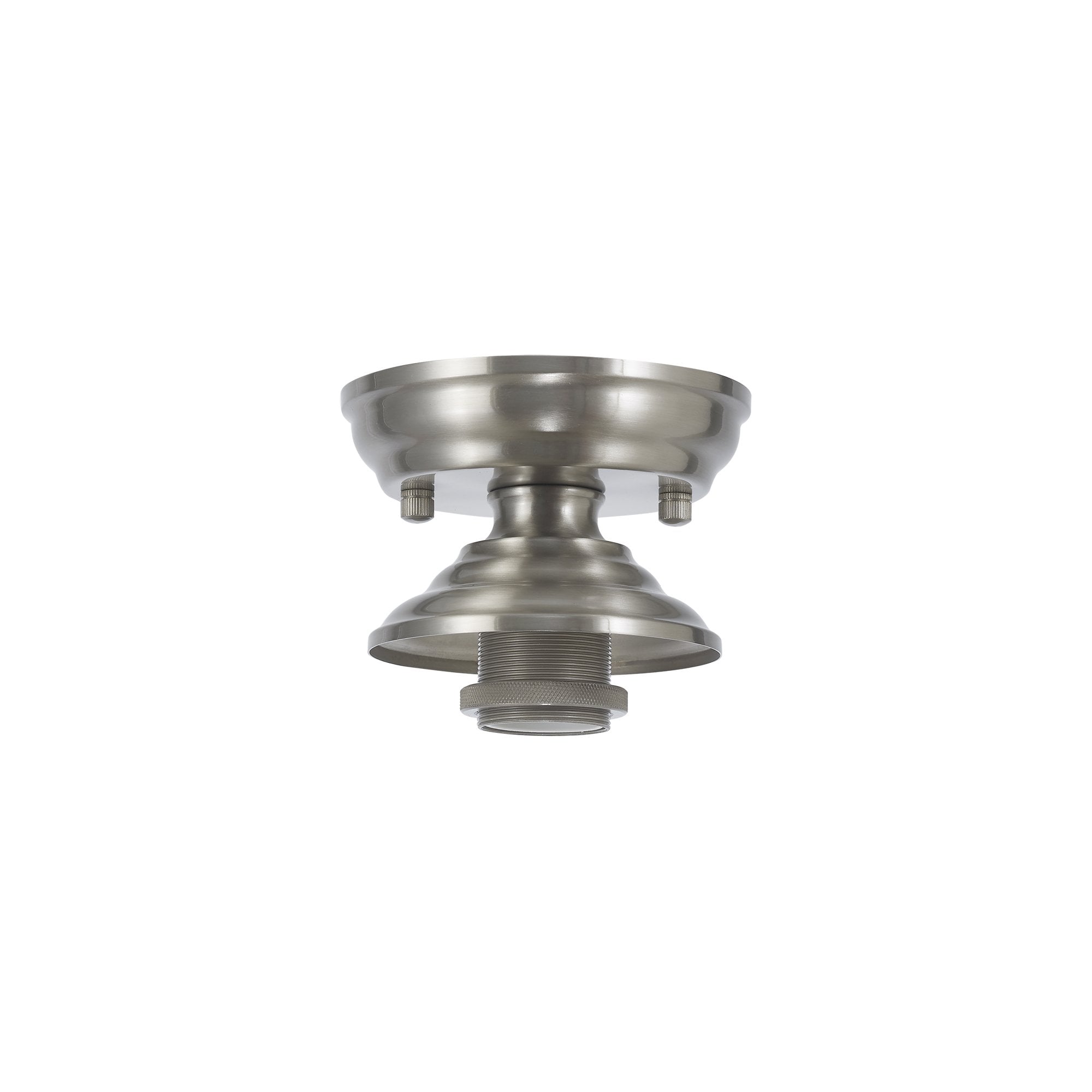 Fabula Mansfield Single Flush Light Kit - Satin Nickel - Frame Only