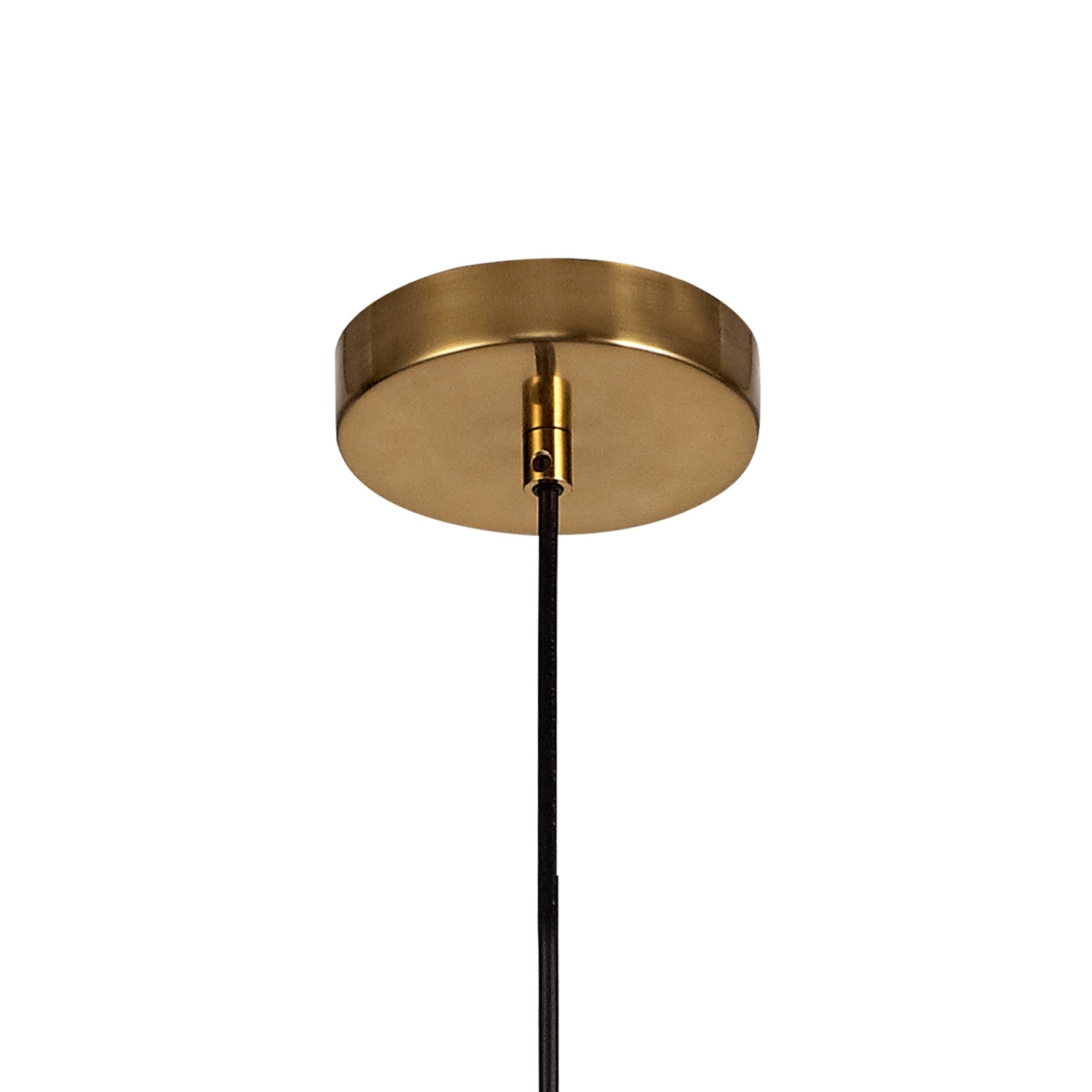 Fabula Maple Narrow Pendant - Aged Brass & Bottle Green Glass