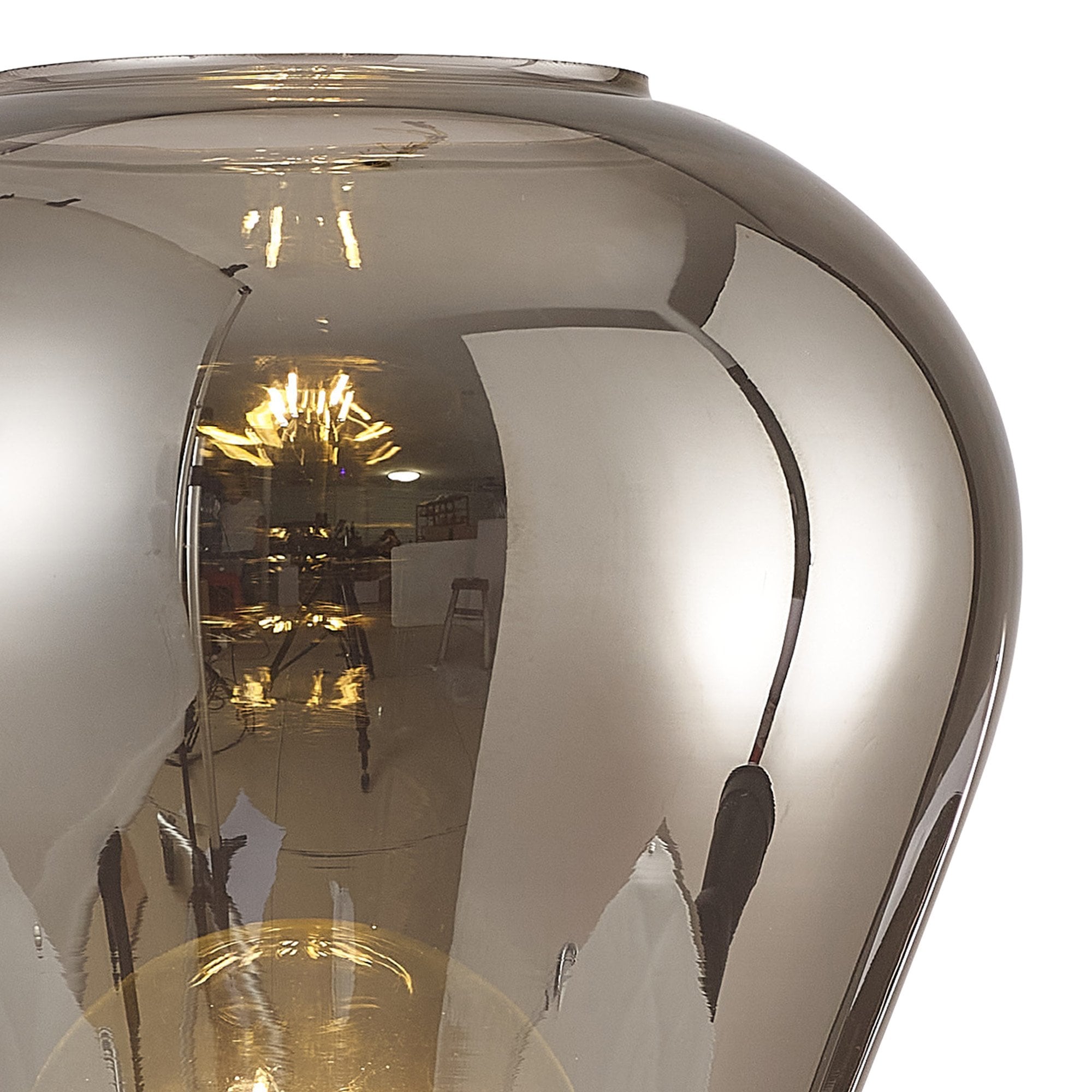 Fabula Maple Narrow Table Lamp - Pewter & Smoke Plated Glass