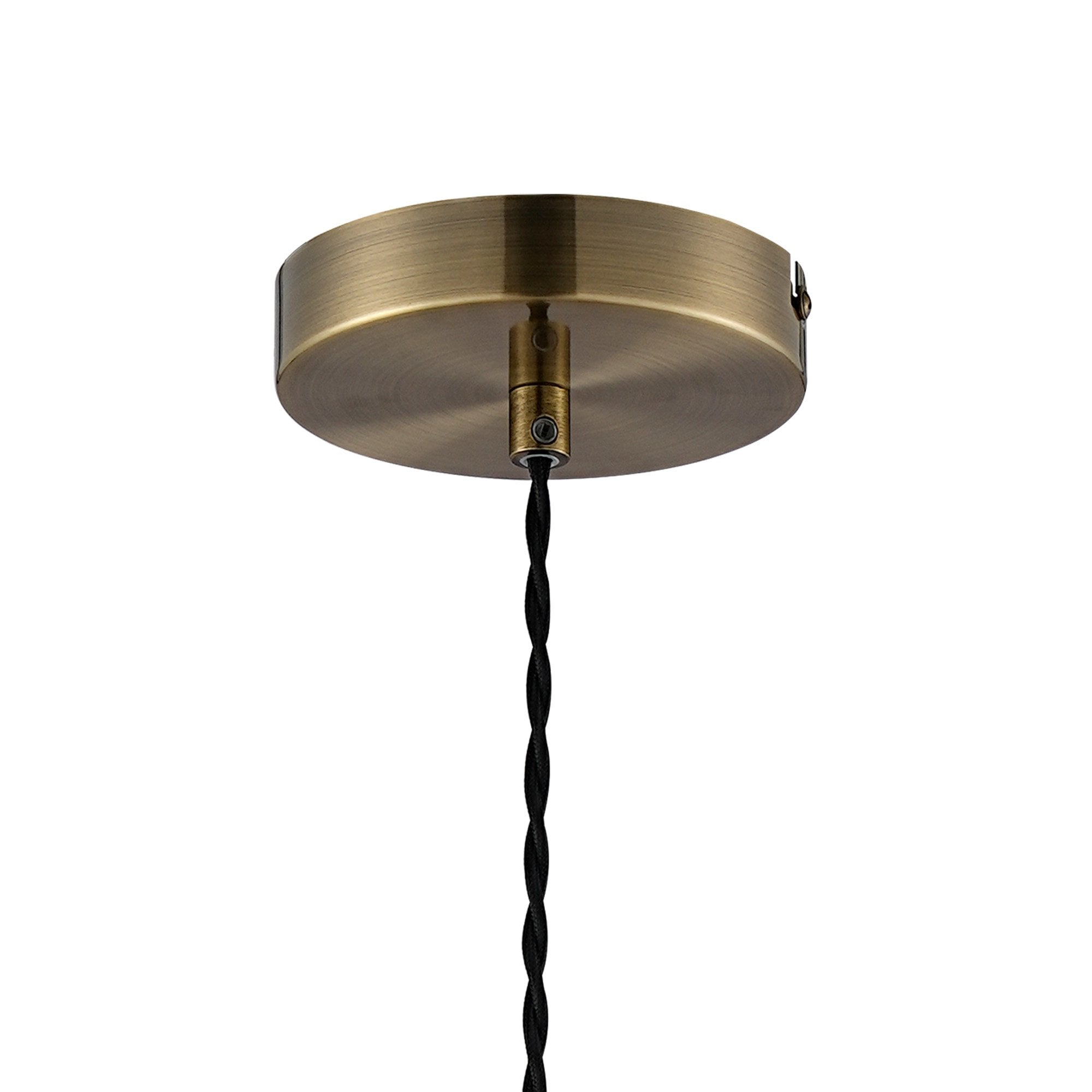 Fabula Maple Wide Pendant - Antique Brass & Inky Black Glass