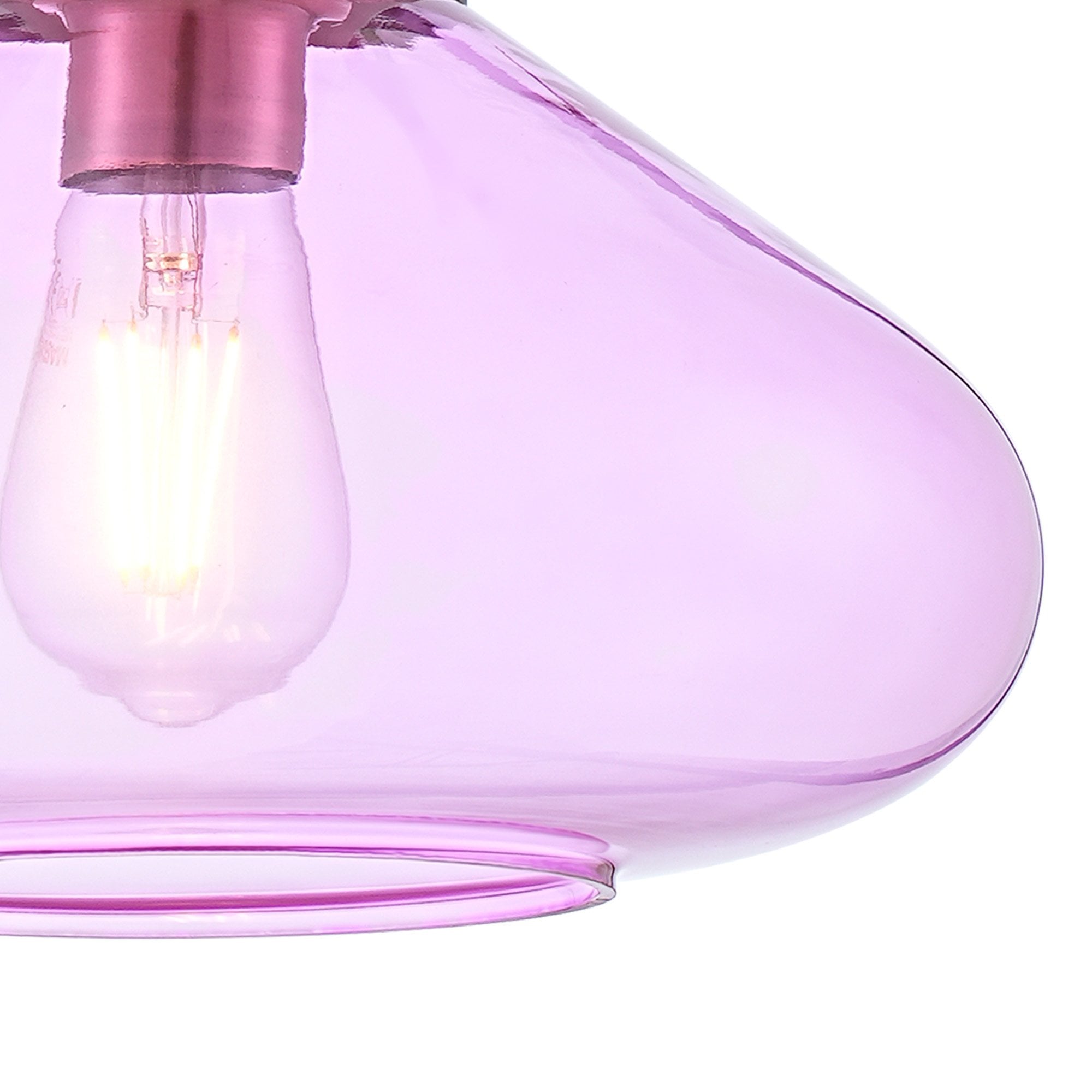 Fabula Maple Wide Pendant - Pewter & Lilac Glass