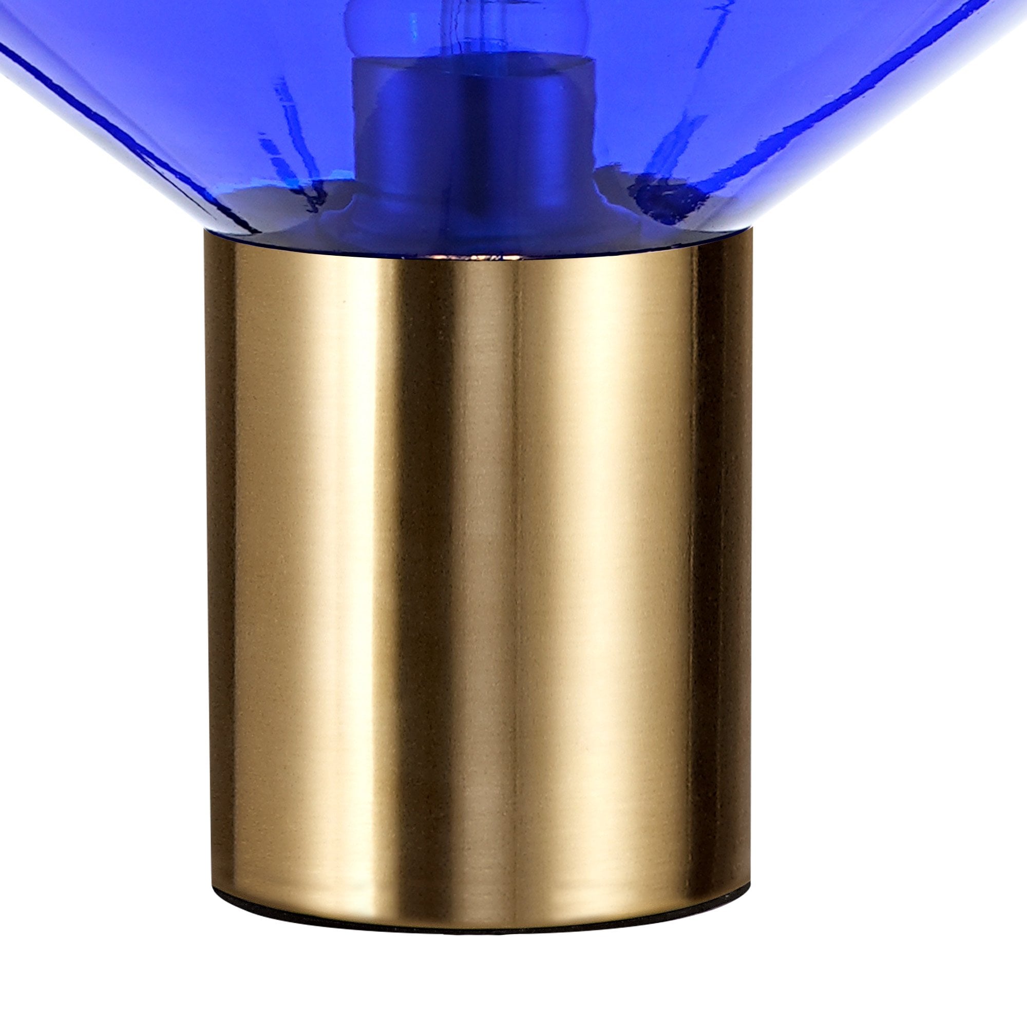Fabula Maple Wide Table Lamp - Aged Brass & Blue Ink Glass