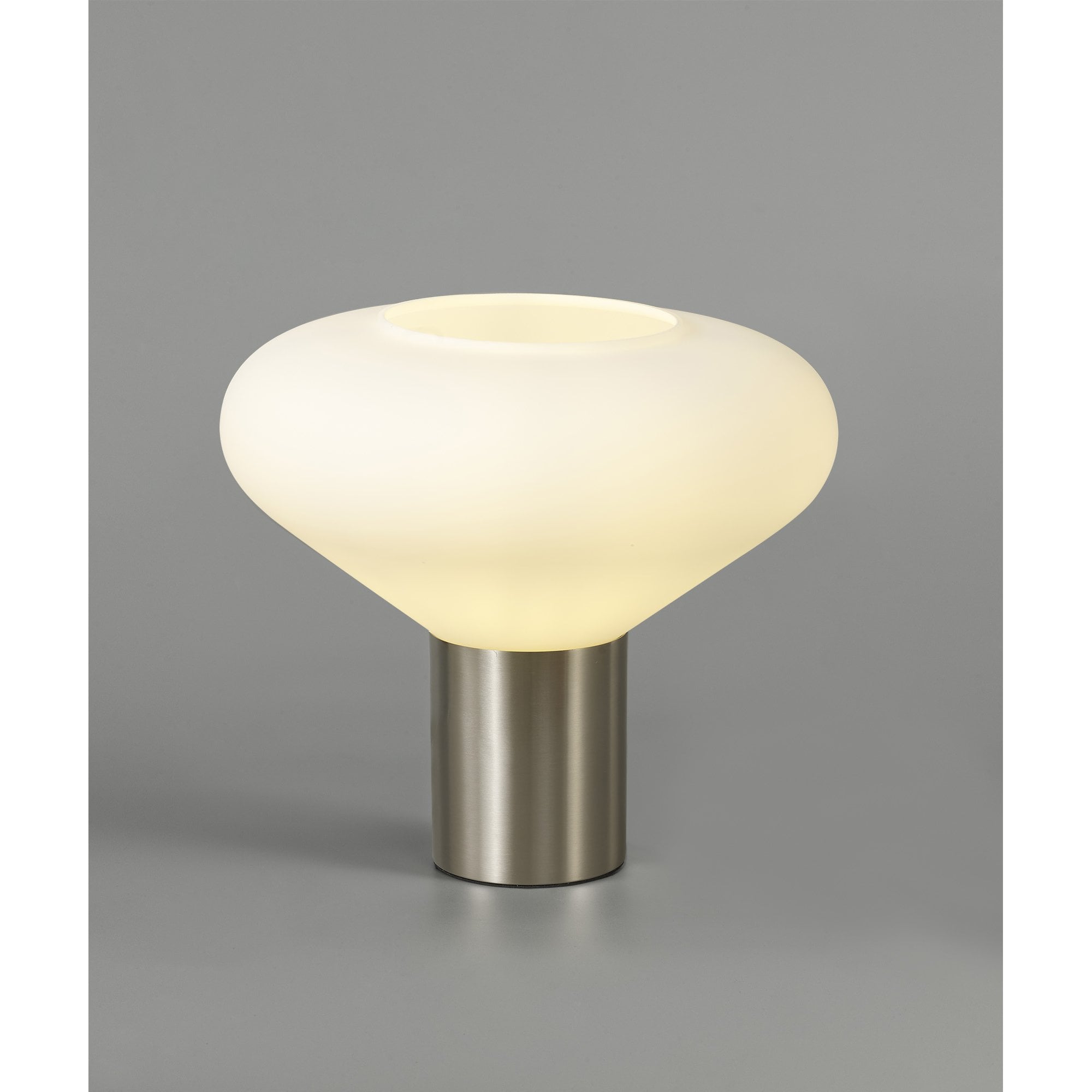 Fabula Maple Wide Table Lamp - Satin Nickel & Opal Glass