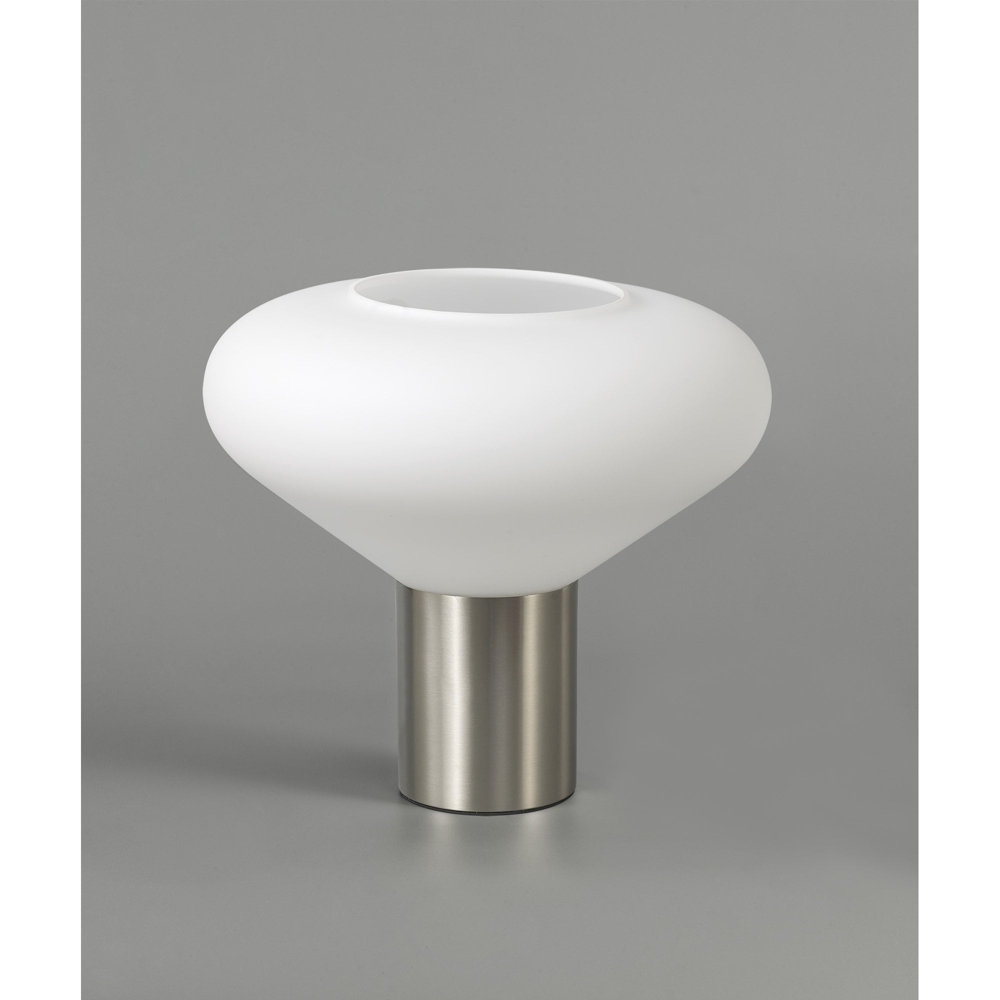 Fabula Maple Wide Table Lamp - Satin Nickel & Opal Glass