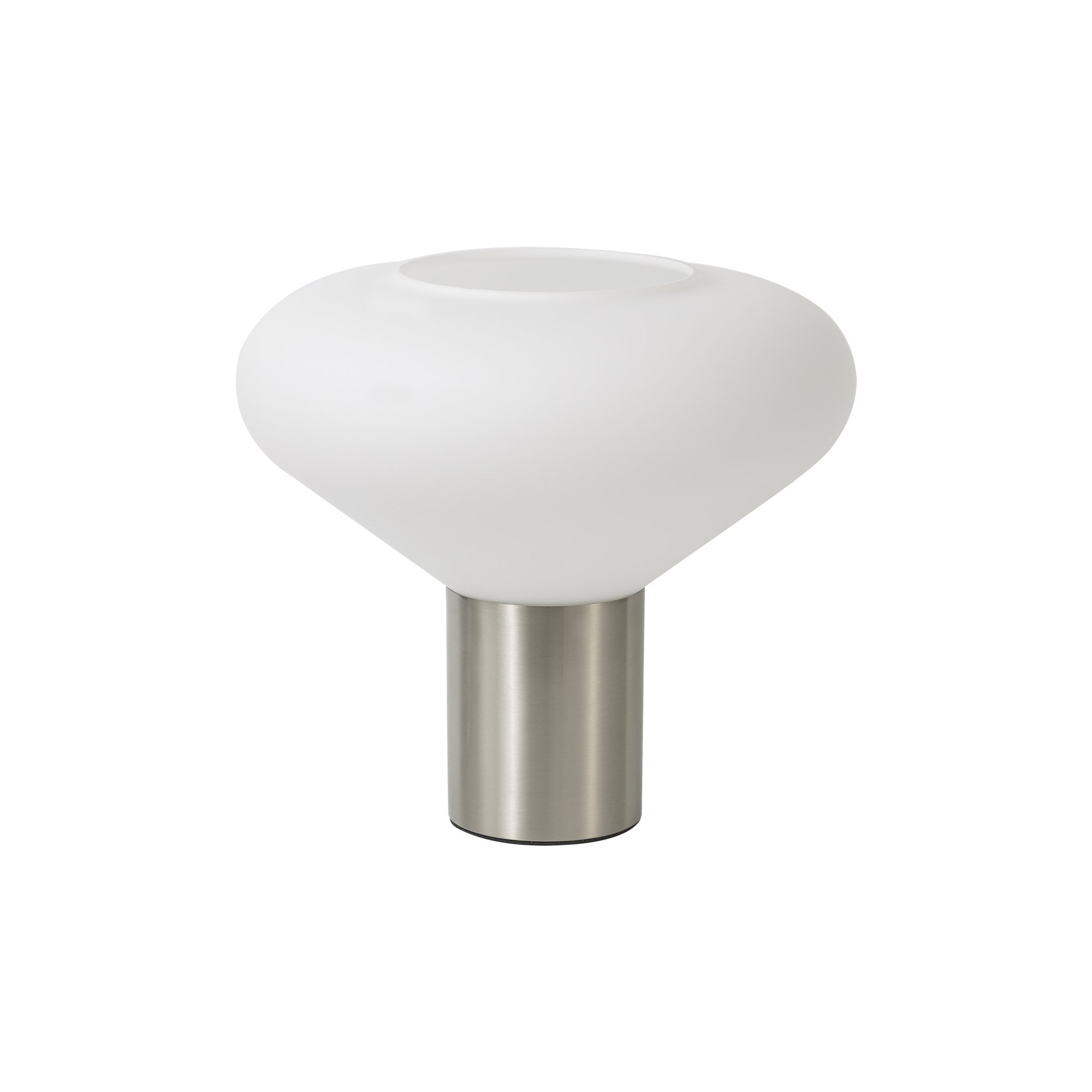 Fabula Maple Wide Table Lamp - Satin Nickel & Opal Glass