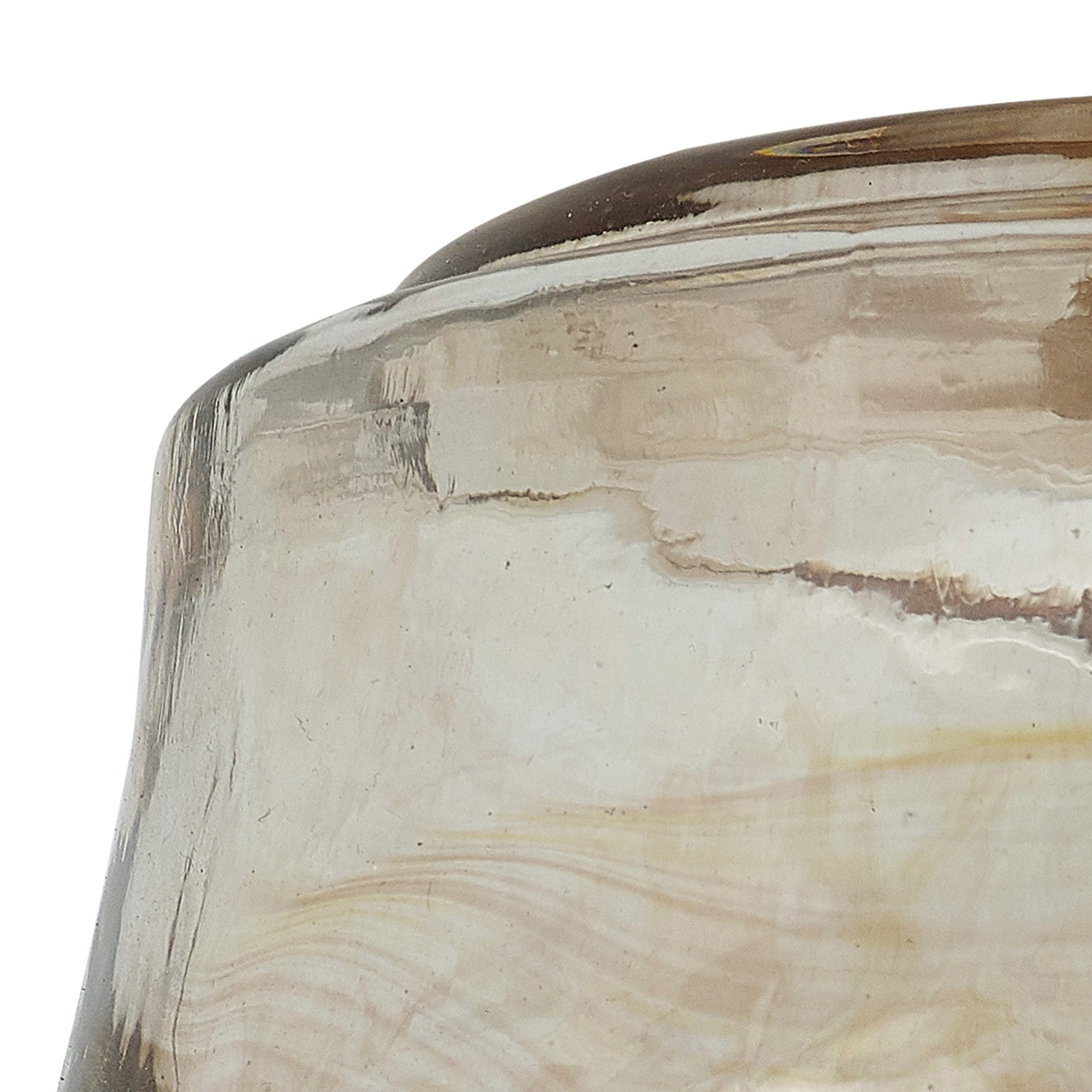 Fabula Merryhill Bowl Cloudy Glass Shade - Brown & Clear - Shade Only