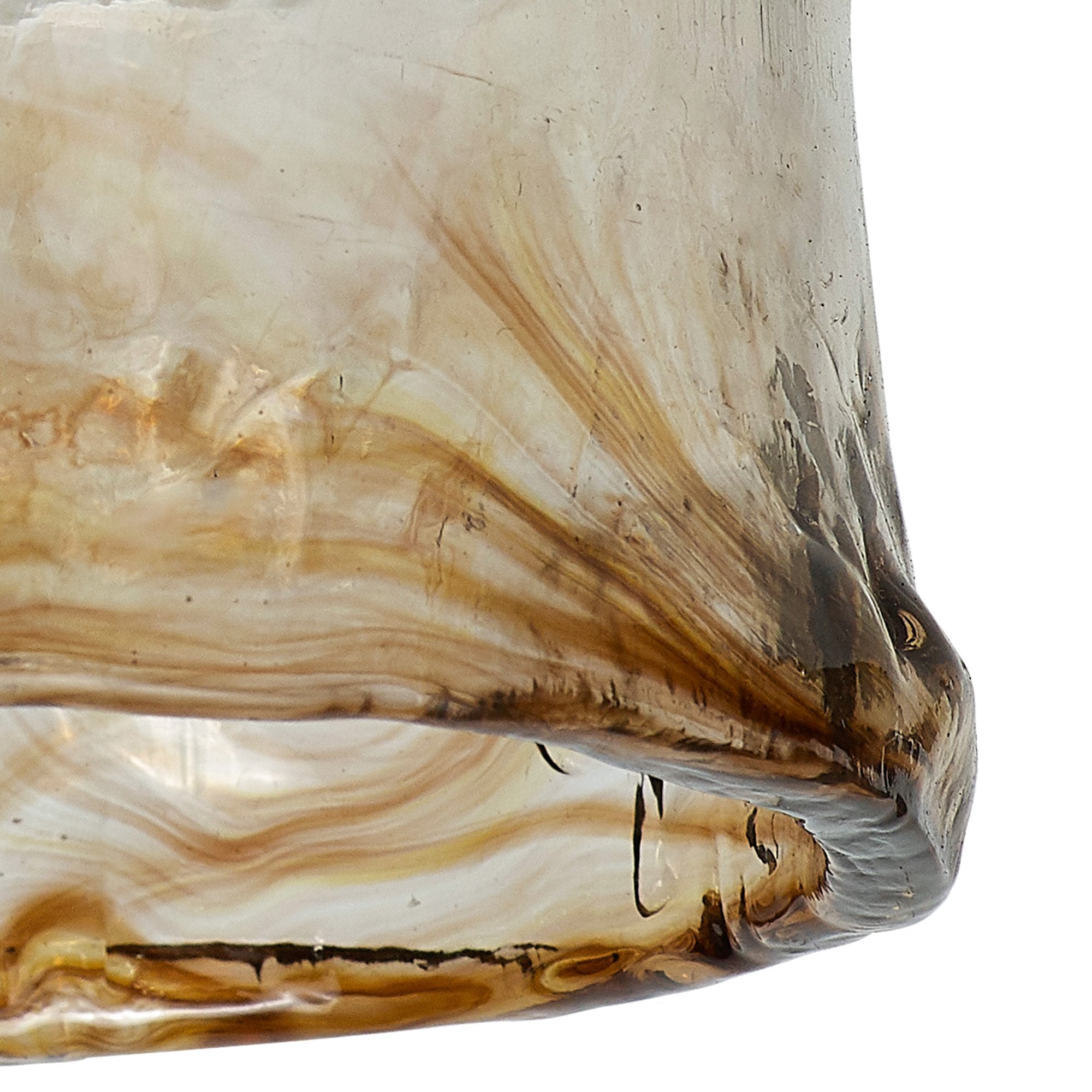 Fabula Merryhill Bowl Cloudy Glass Shade - Brown & Clear - Shade Only