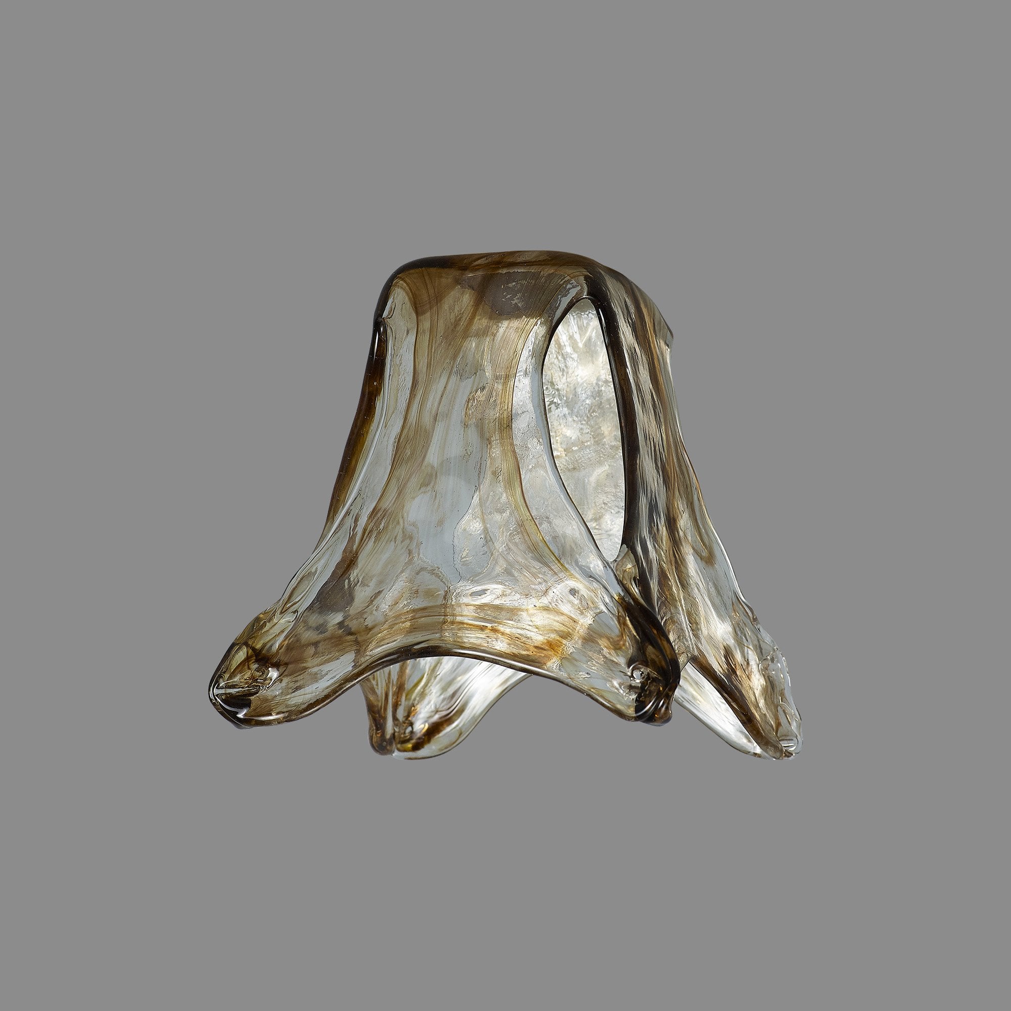 Fabula Merryhill Flower Cloudy Glass Shade - Brown & Clear - Shade Only