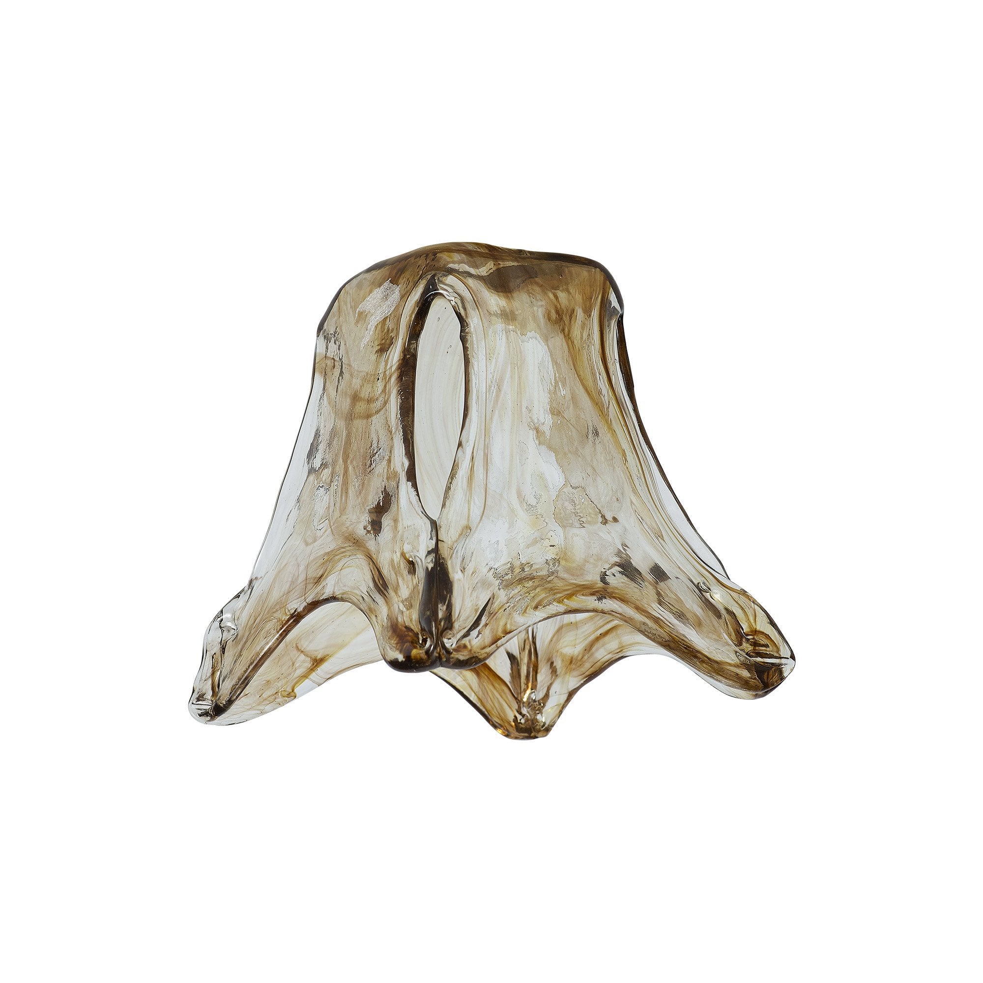 Fabula Merryhill Flower Cloudy Glass Shade - Brown & Clear - Shade Only