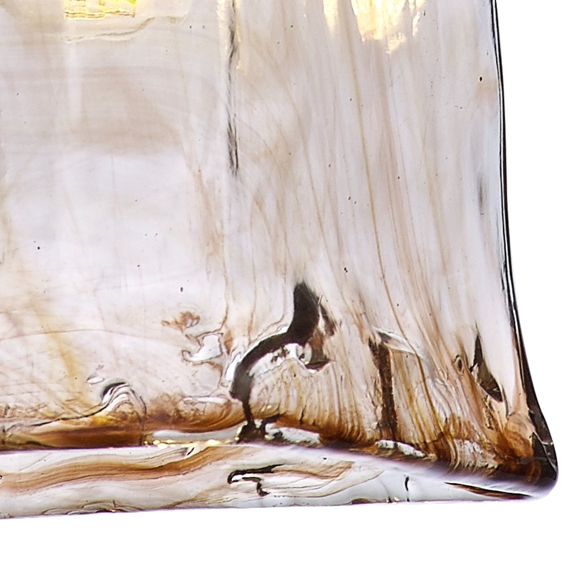 Fabula Merryhill Single Pendant - Antique Brass, Black Twisted Cable & Brown Square Glass