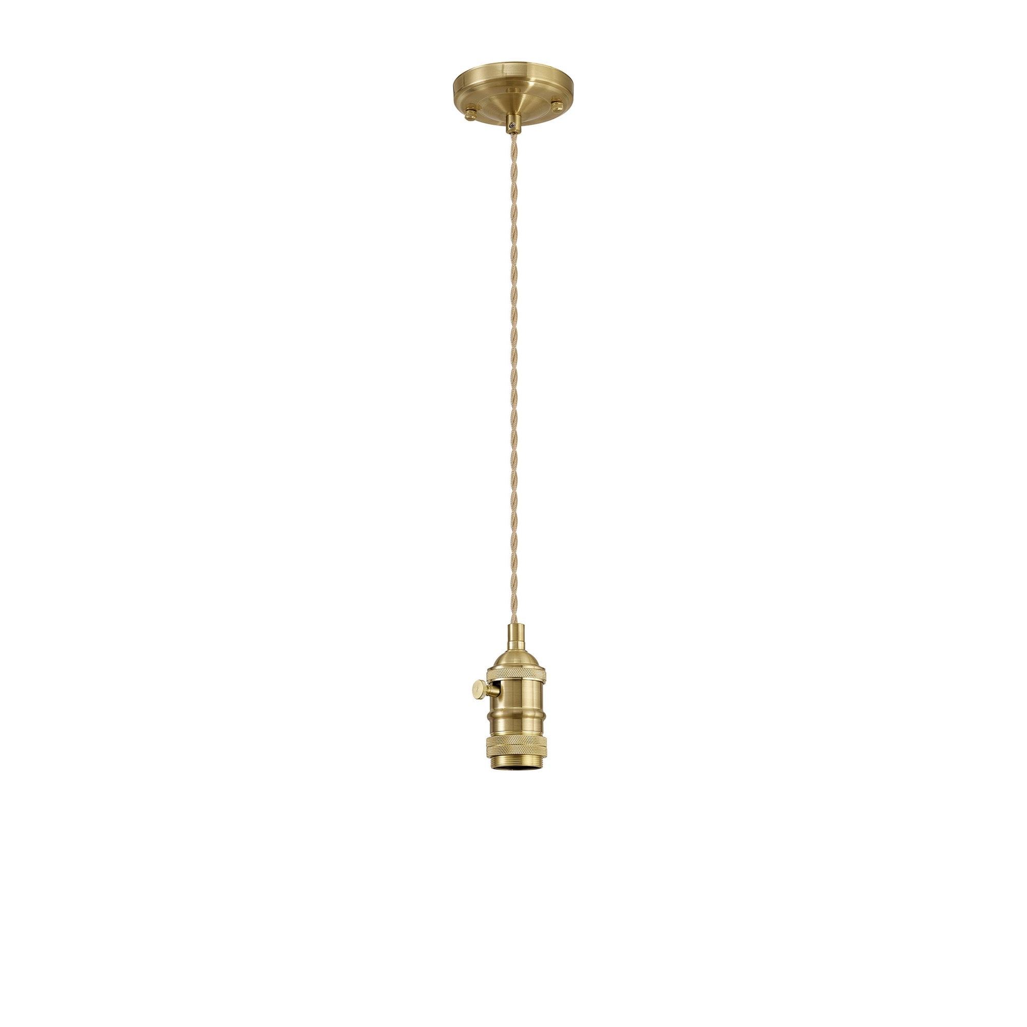 Fabula Merryhill Single Pendant Light Kit - Brass & Pale Gold Twisted Cable - Frame Only