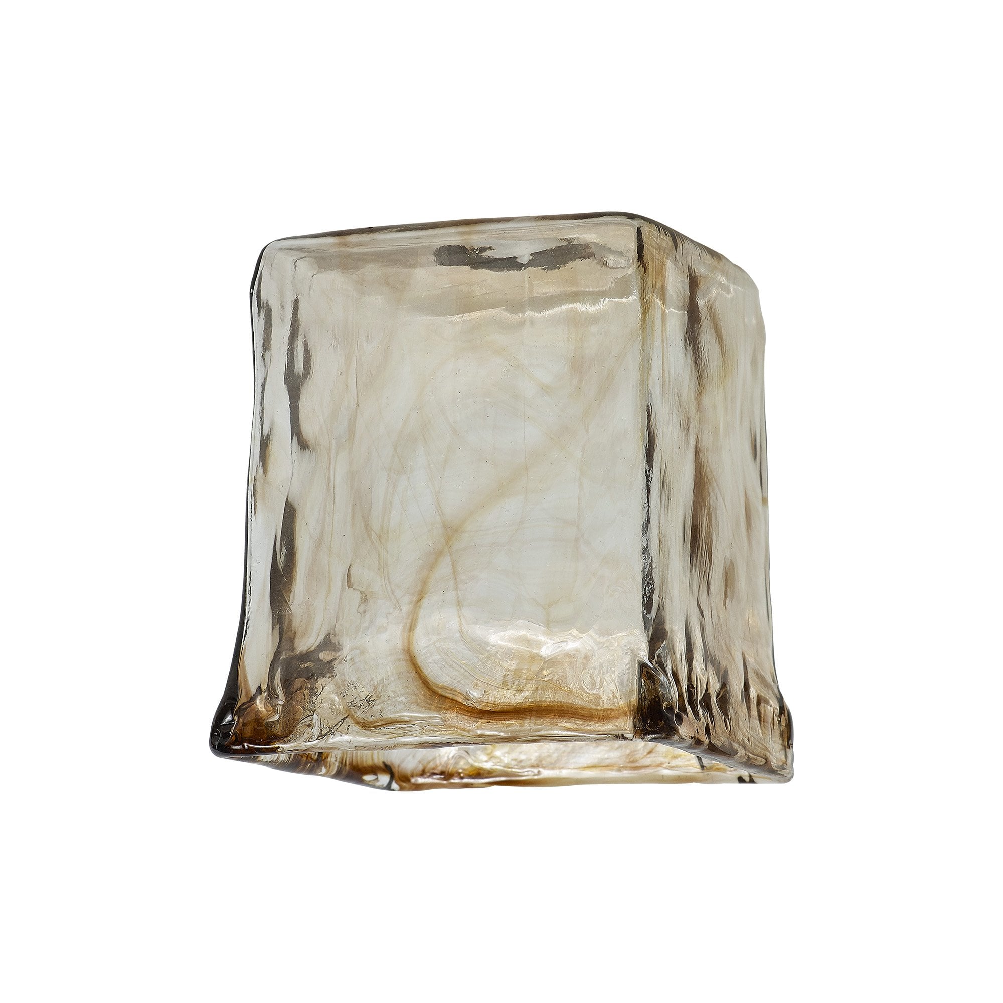 Fabula Merryhill Square Cloudy Glass Shade - Brown & Clear - Shade Only