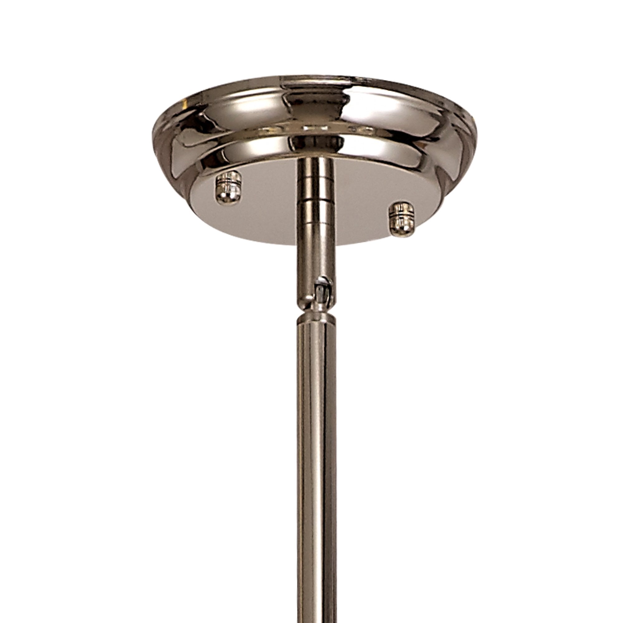 Fabula Newmans 3 Light Linear Pendant - 30cm Tiffany Shade - Polished Nickel & Blue