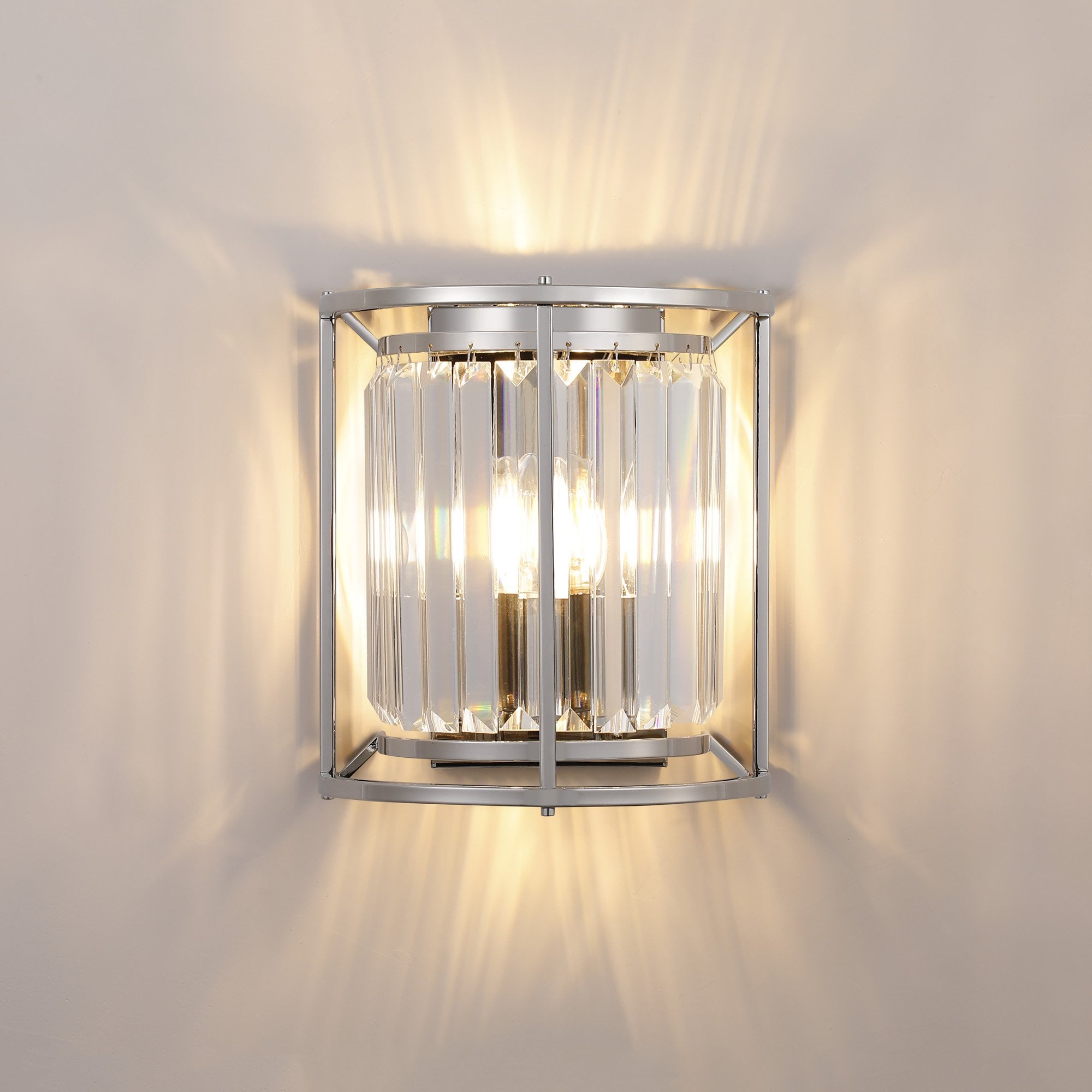 Fabula Oakhurst 2 Light Wall Lamp - Polished Nickel & Clear Glass