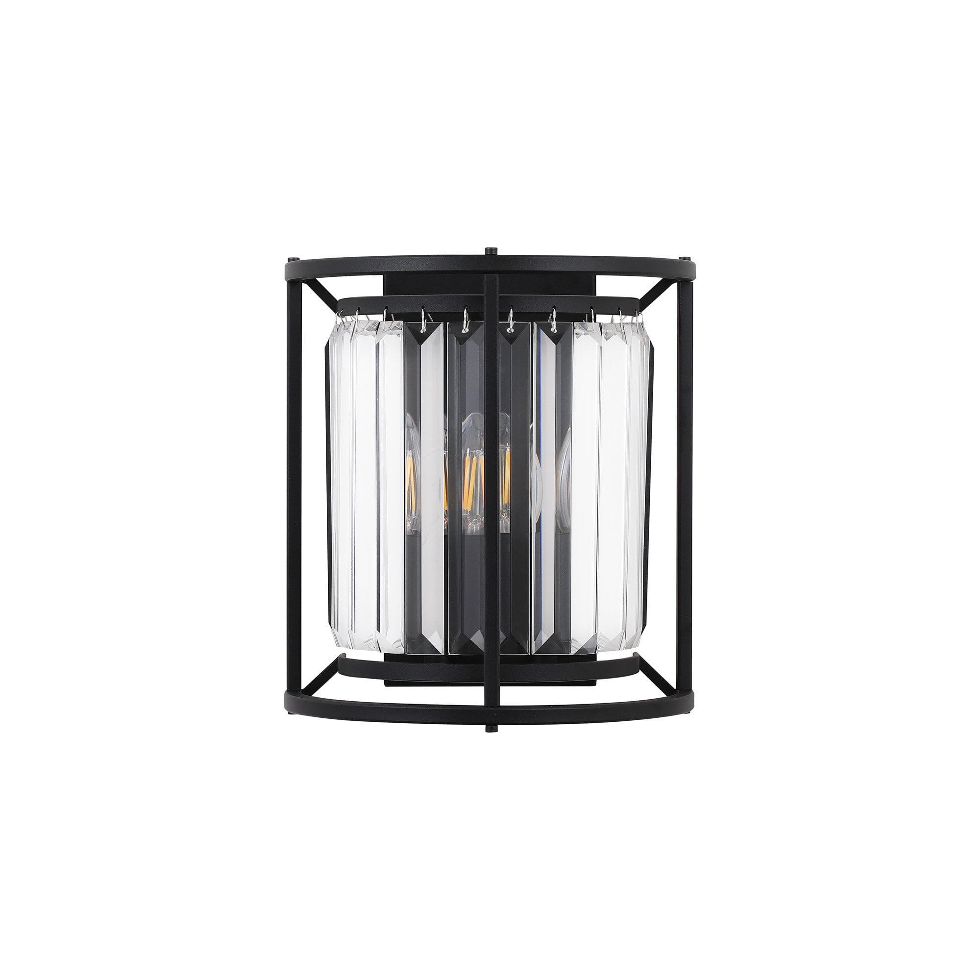 Fabula Oakhurst 2 Light Wall Lamp - Satin Black & Clear Glass