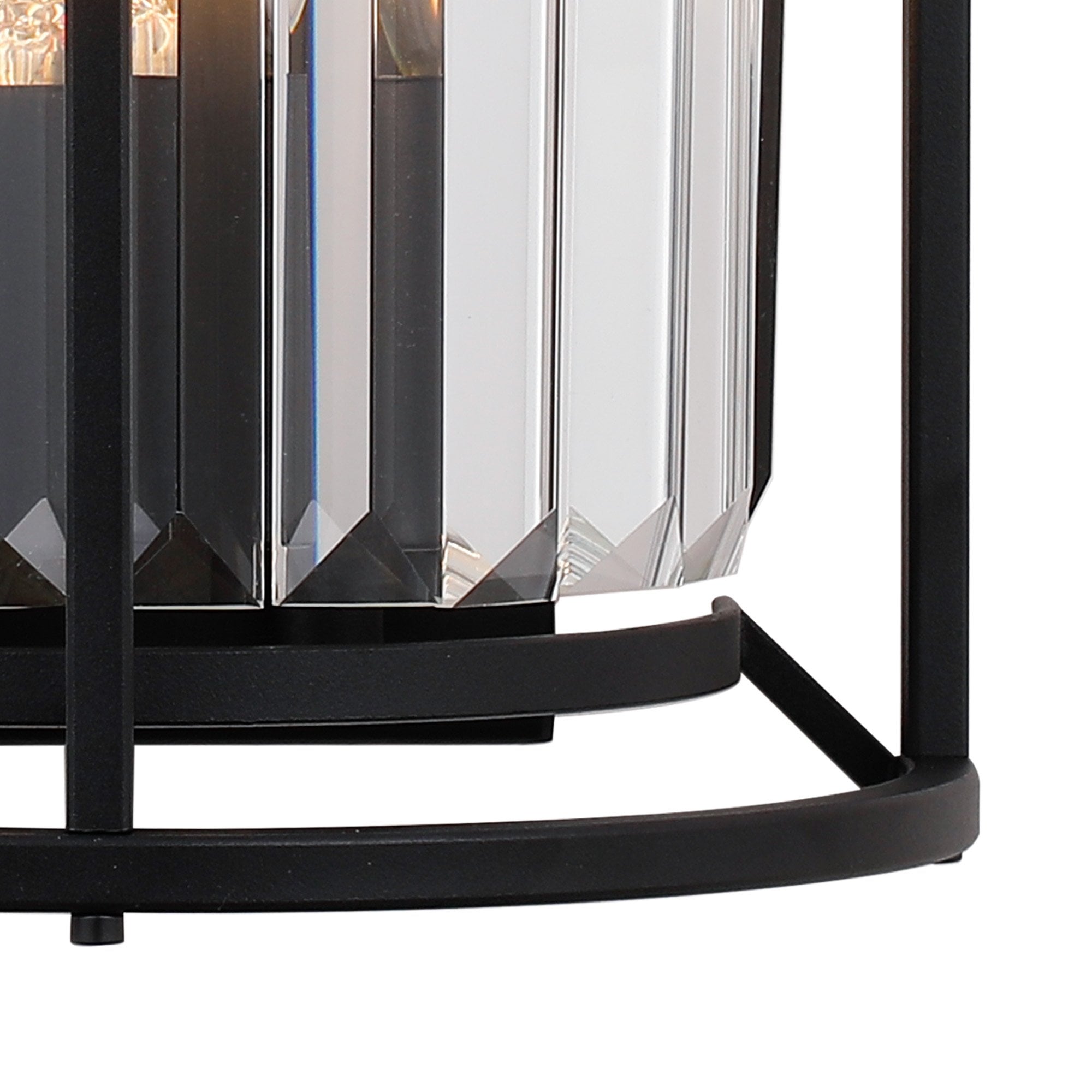 Fabula Oakhurst 2 Light Wall Lamp - Satin Black & Clear Glass