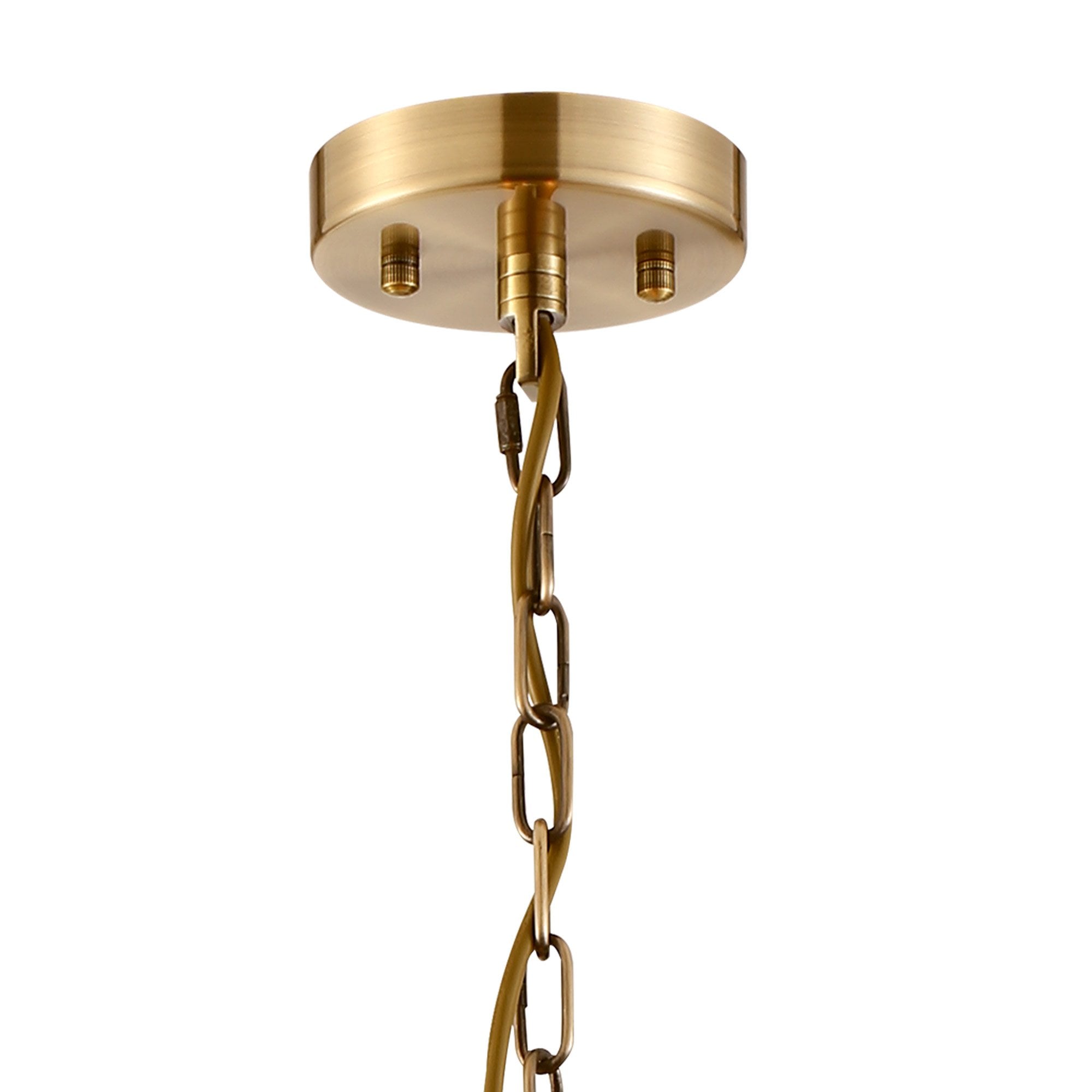 Fabula Oakhurst 3 Light Pendant/Semi-Flush Light - Antique Brass & Clear Glass