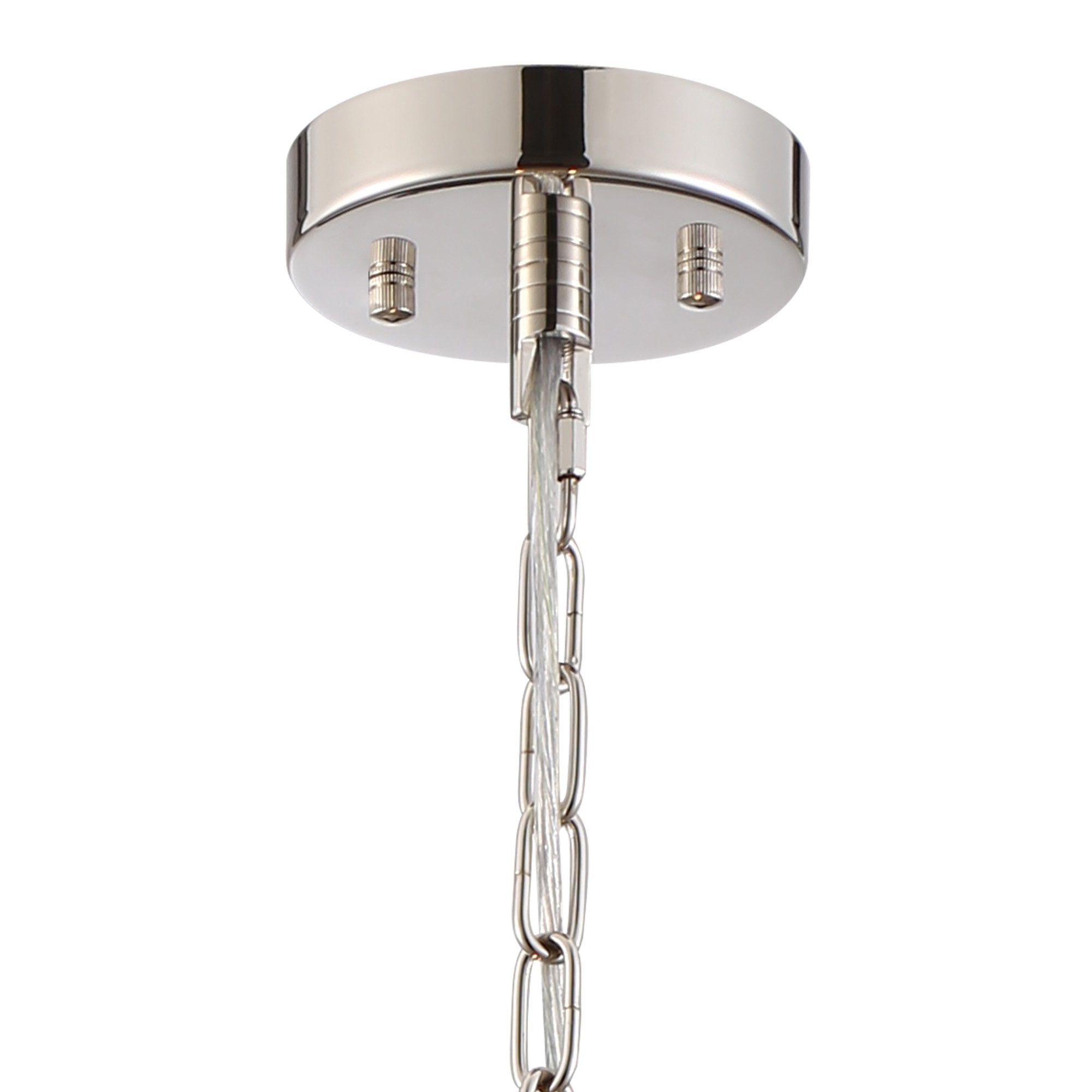 Fabula Oakhurst 3 Light Pendant/Semi-Flush Light - Polished Nickel & Clear Glass