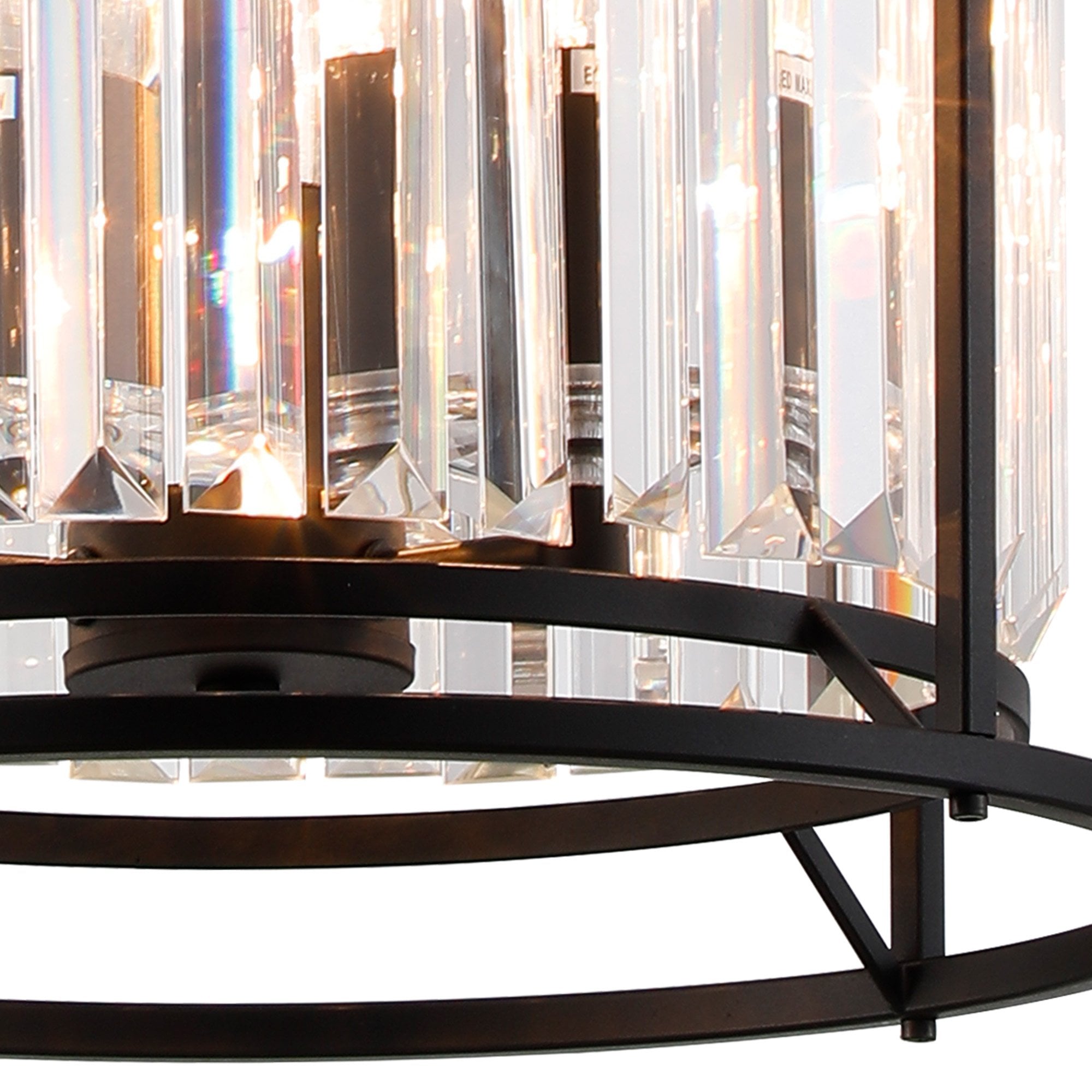 Fabula Oakhurst 3 Light Pendant/Semi-Flush Light - Satin Black & Clear Glass