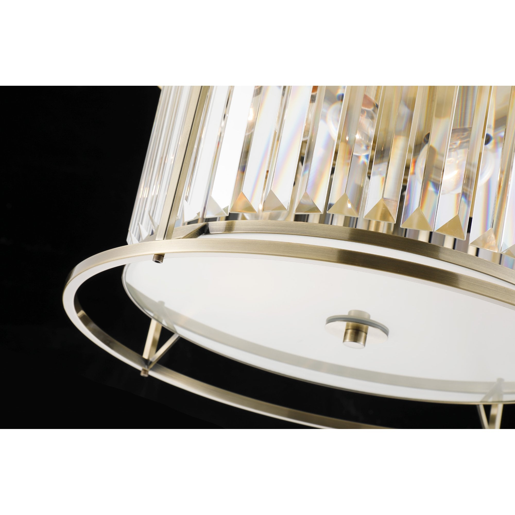 Fabula Oakhurst 4 Light Flush Light - Antique Brass & Clear Glass