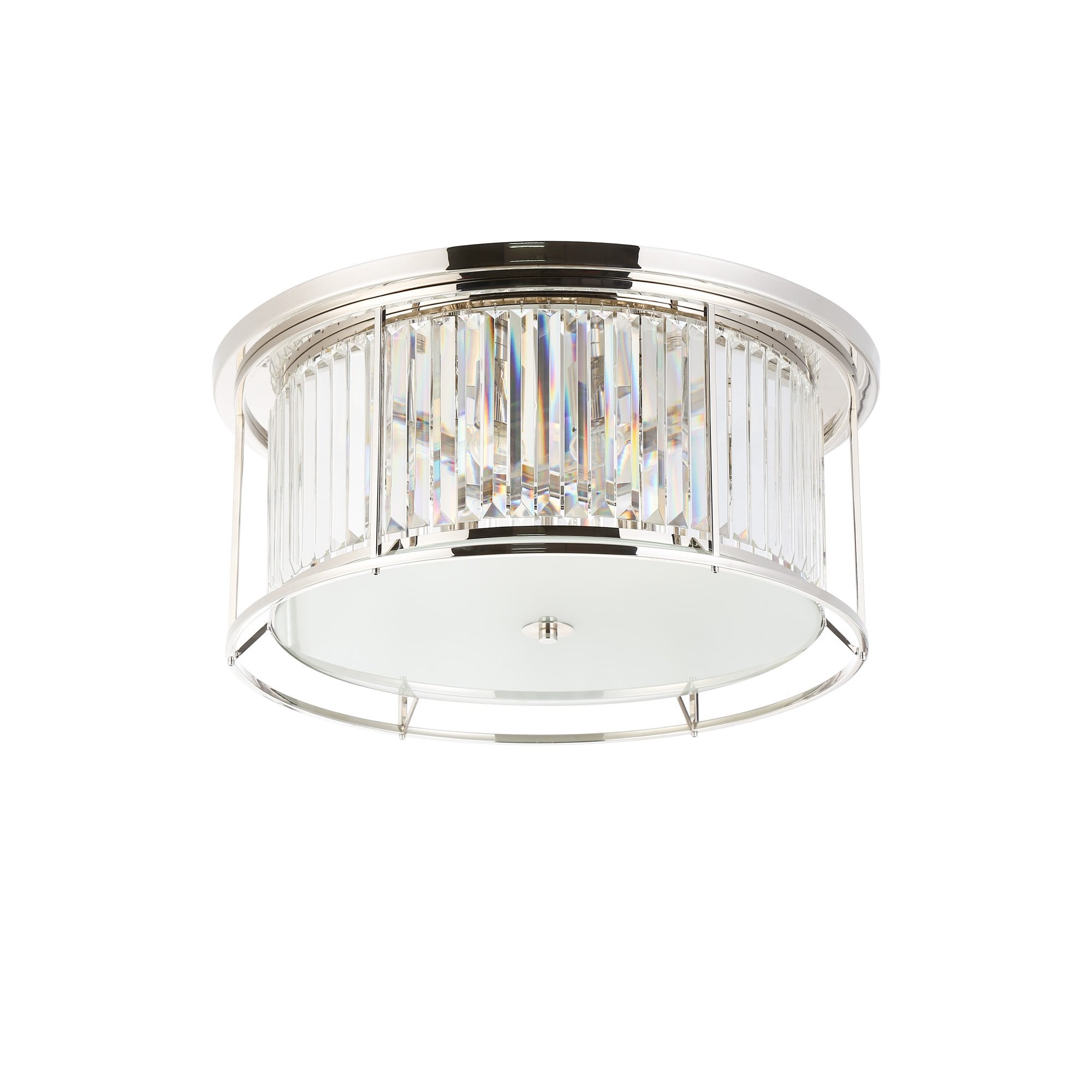 Fabula Oakhurst 6 Light Flush Light - Polished Nickel & Clear Glass