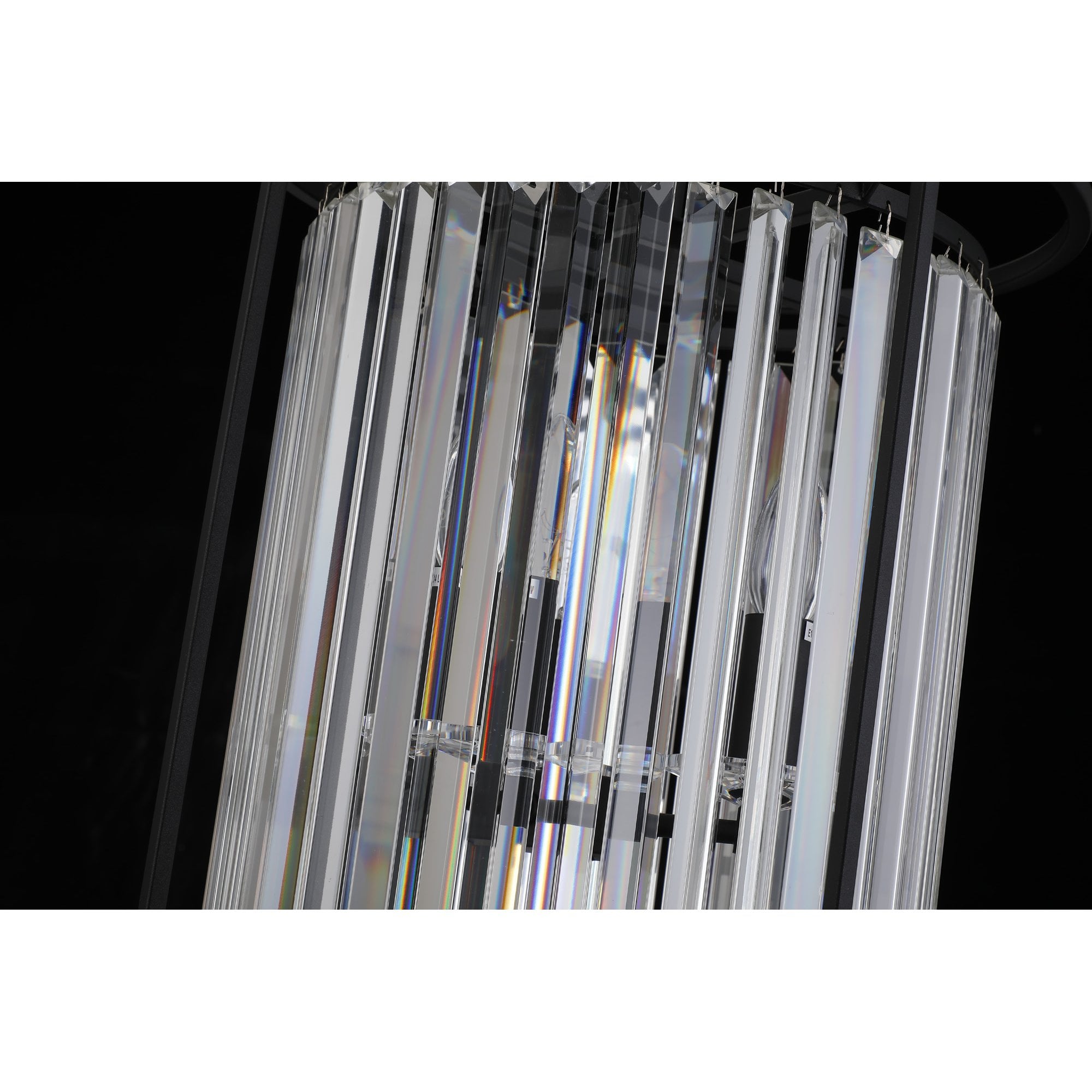 Fabula Oakhurst 6 Light Pendant - Satin Black & Clear Glass