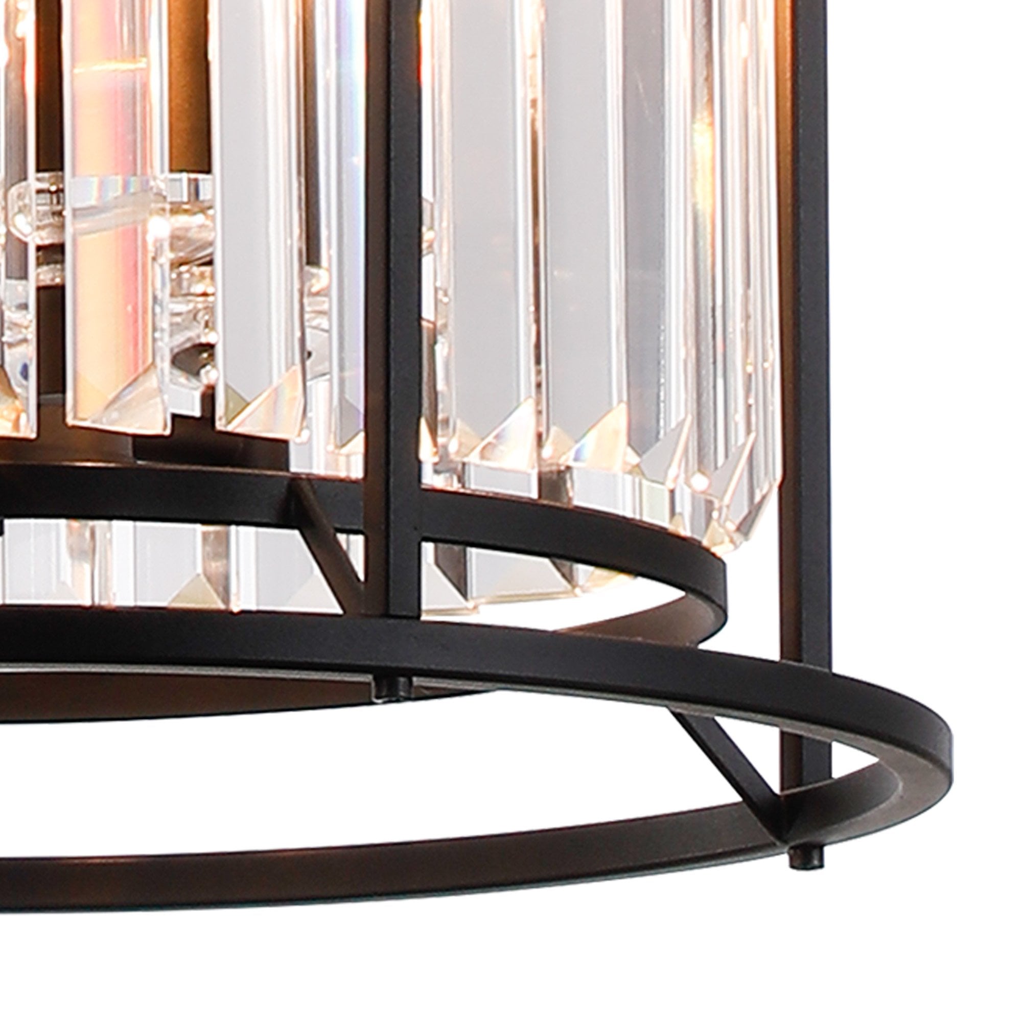 Fabula Oakhurst 6 Light Pendant - Satin Black & Clear Glass