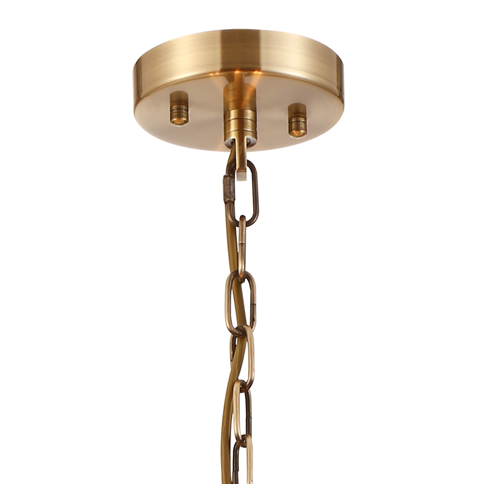 Fabula Oakhurst 6 Light Pendant/Semi-Flush Light - Antique Brass & Clear Glass