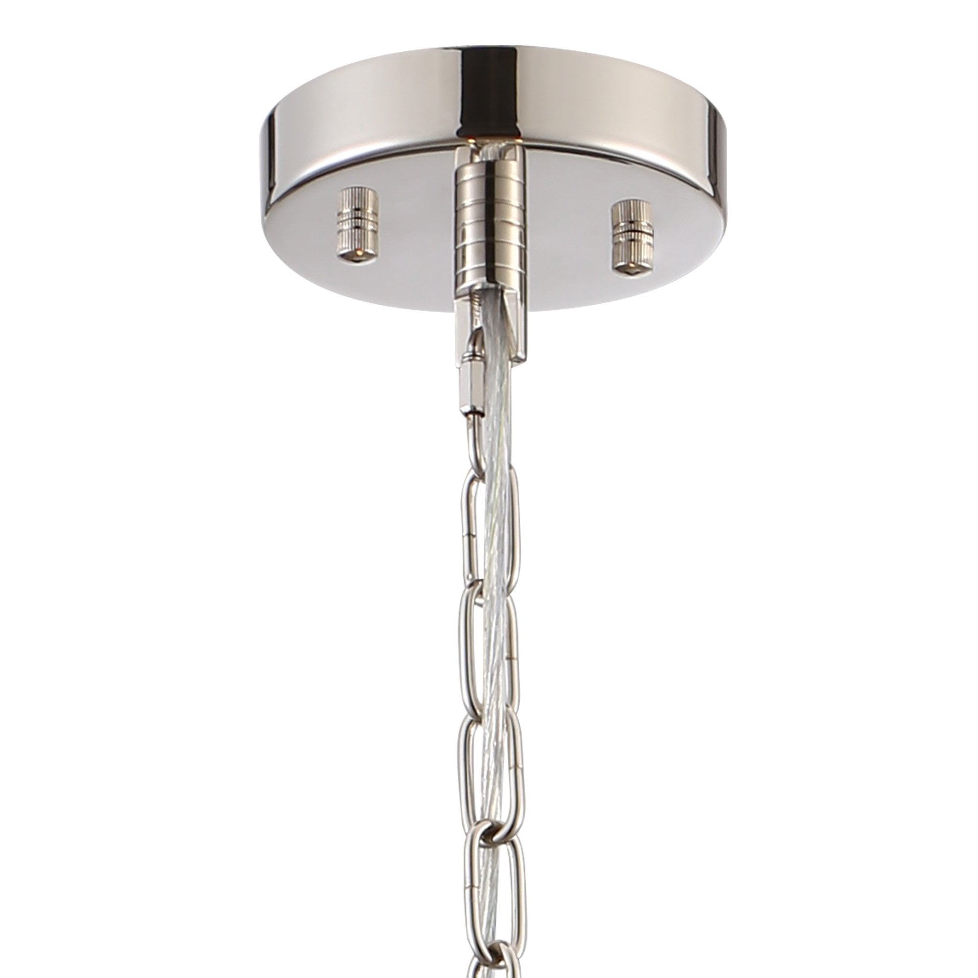 Fabula Oakhurst 6 Light Pendant/Semi-Flush Light - Polished Nickel & Clear Glass