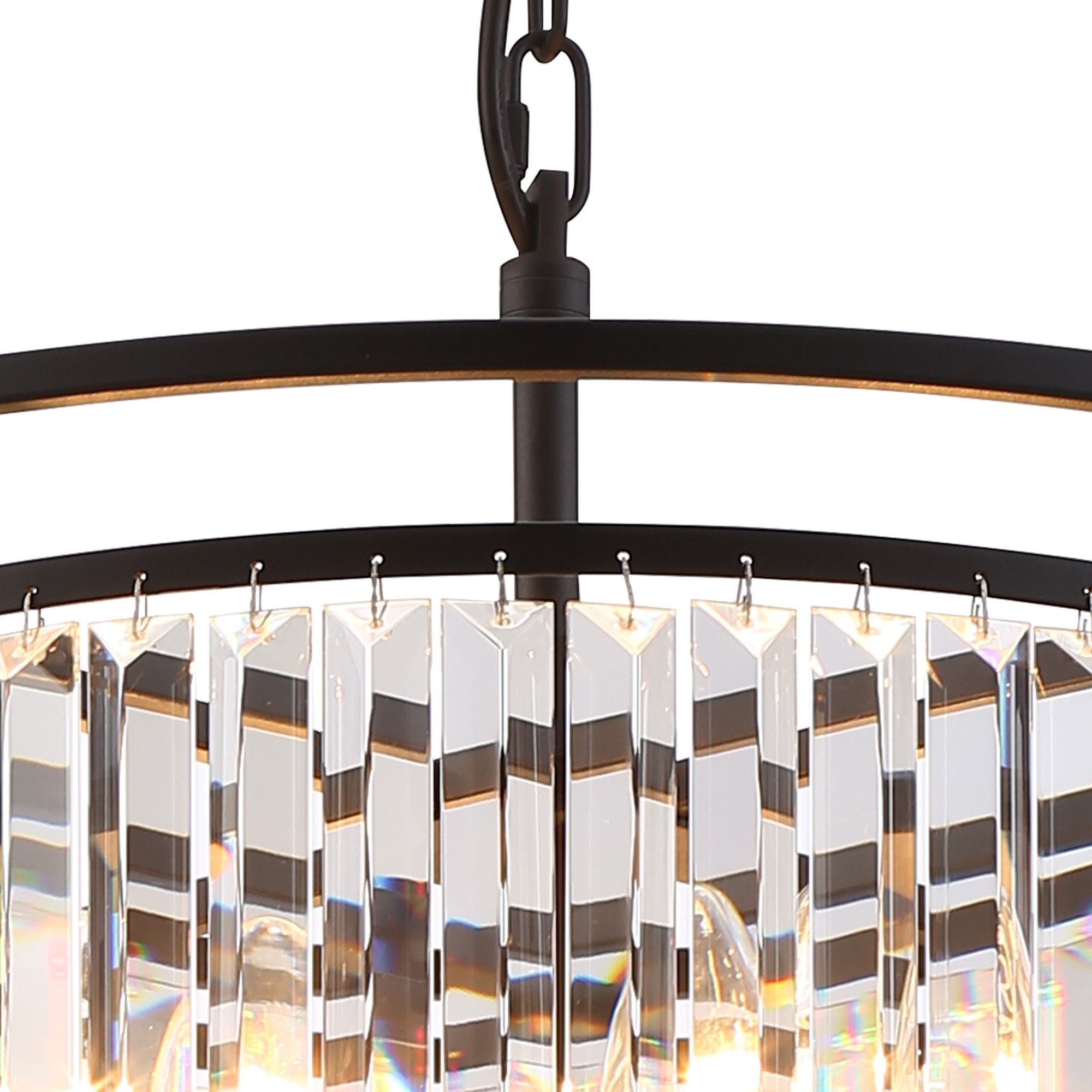Fabula Oakhurst 6 Light Pendant/Semi-Flush Light - Satin Black & Clear Glass